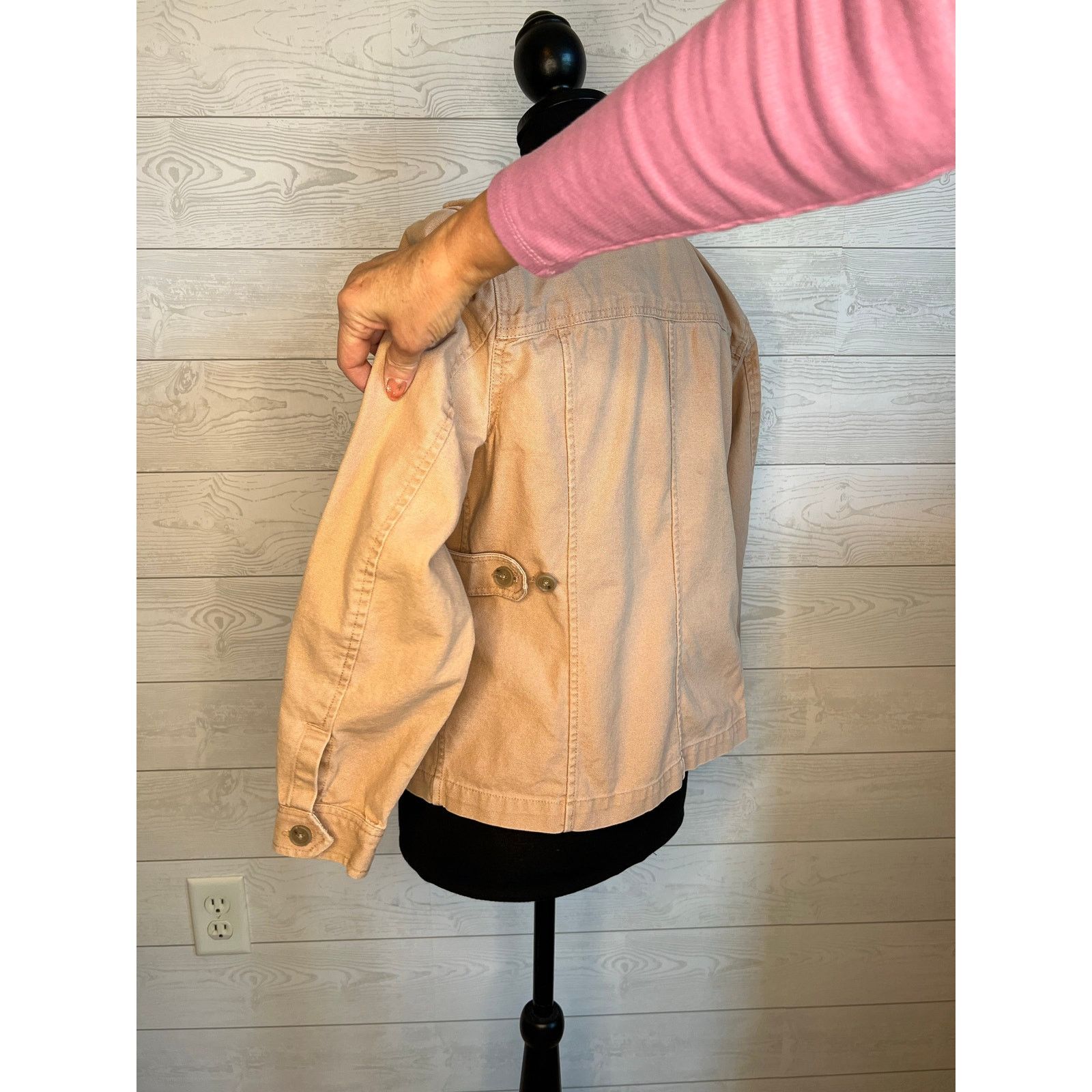 Loft LOFT tan denim utility jacket Size MP Safari military Size M / US 6-8 / IT 42-44 - 7 Thumbnail