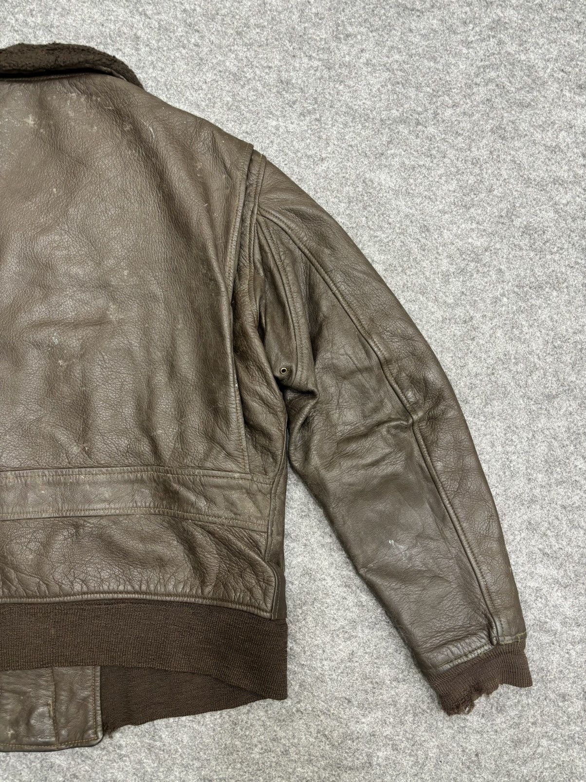 Vintage 💥Vintage 70s💥A2 Flying Jacket USN Leather Jacket Size US S / EU 44-46 / 1 - 12 Thumbnail