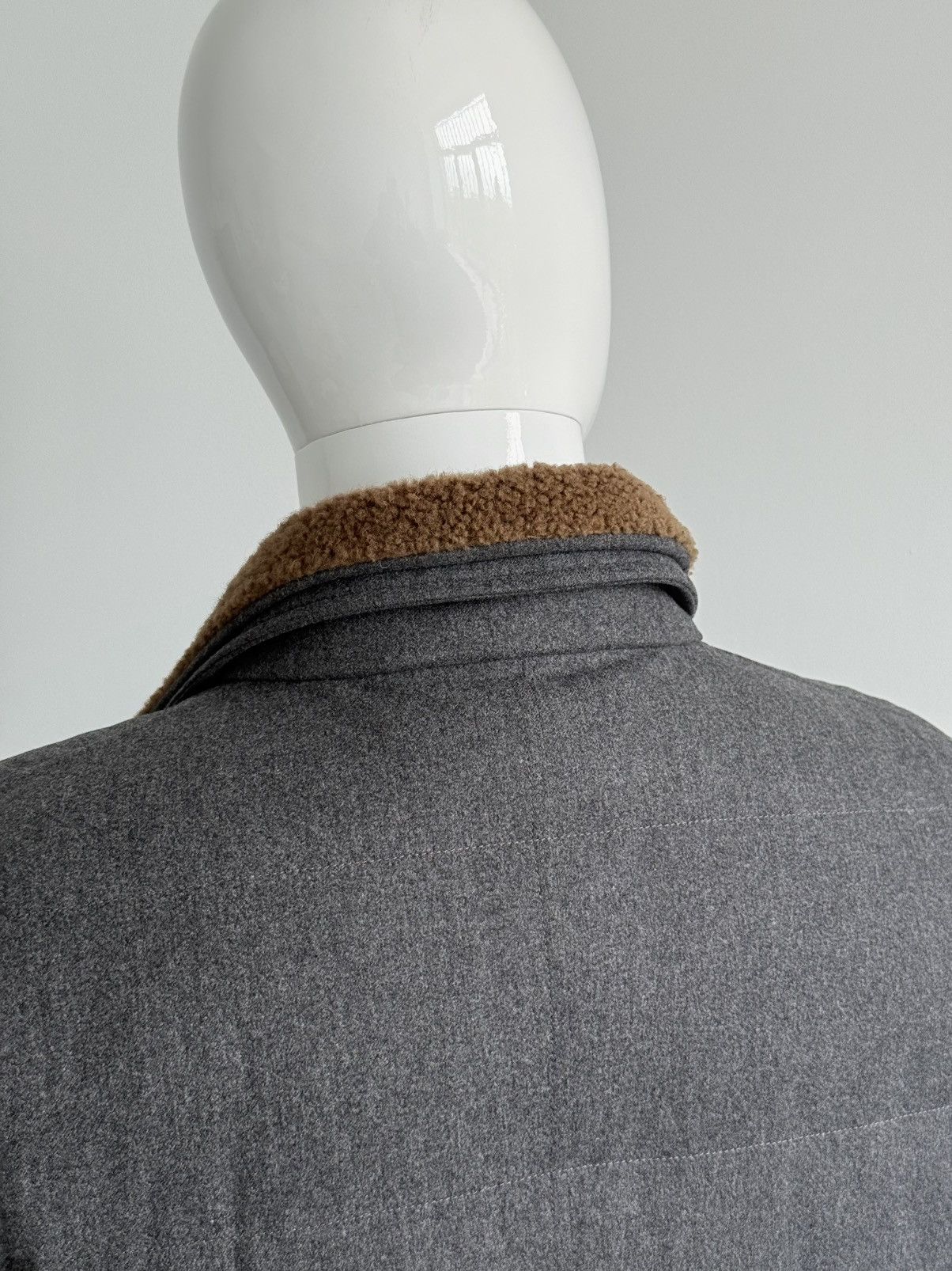 Brunello Cucinelli Brunello Cucinelli Shearling Collar Wool Down Field Jacket Size US L / EU 52-54 / 3 - 9 Thumbnail