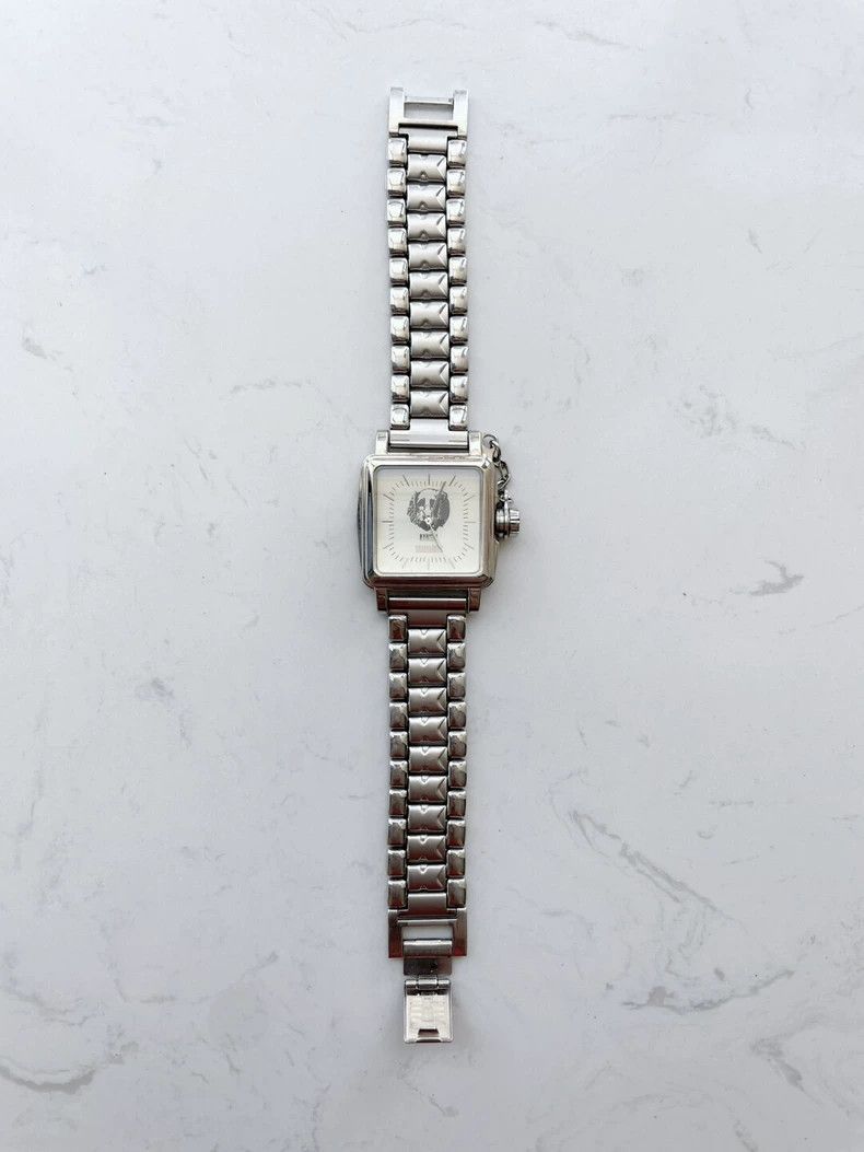 Yohji Yamamoto Kansai Yamamoto 90's Quartz Watch With Dog Design-Dmc in Silver, Men's