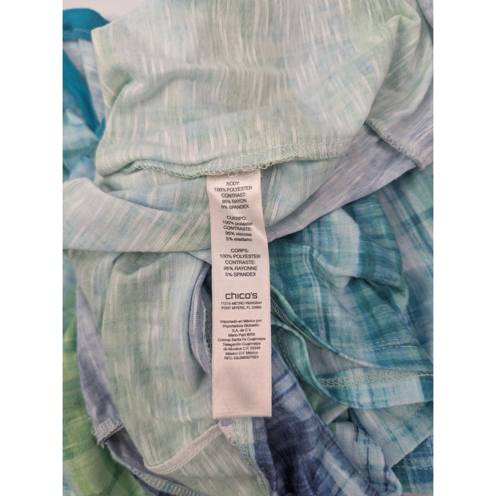 Vintage Chicos Shirt L Green Ombre Stripe V-Neck Ruched East West Top Womens Size L / US 10 / IT 46 - 7 Thumbnail