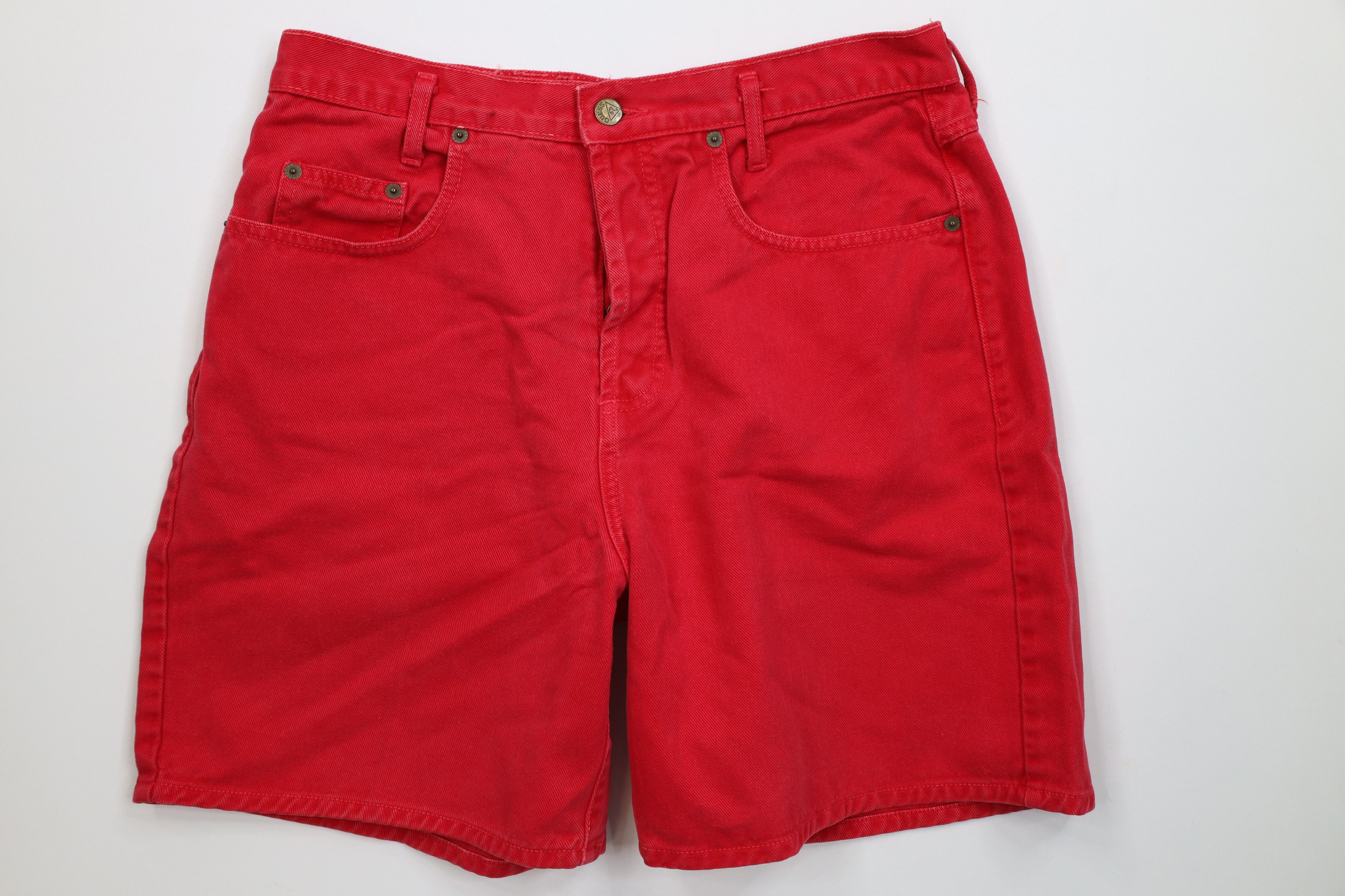 Guess Vintage 90s Guess Spell Out Button Fly Denim Jean Shorts USA Size 26" / US 2 / IT 38 - 1 Thumbnail