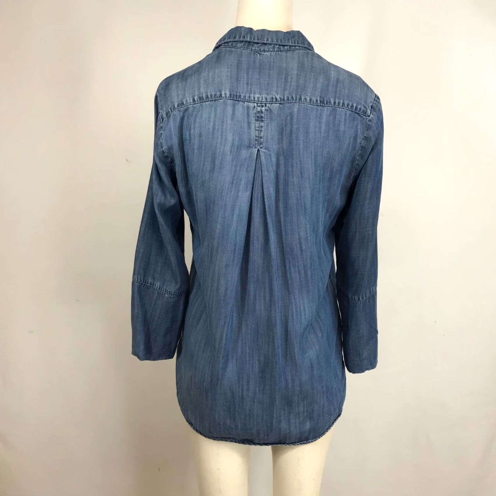 Denime Cloth & Stone Women's Small Blue Long Sleeve Button Up Denim Shirt Size S / US 4 / IT 40 - 5 Thumbnail