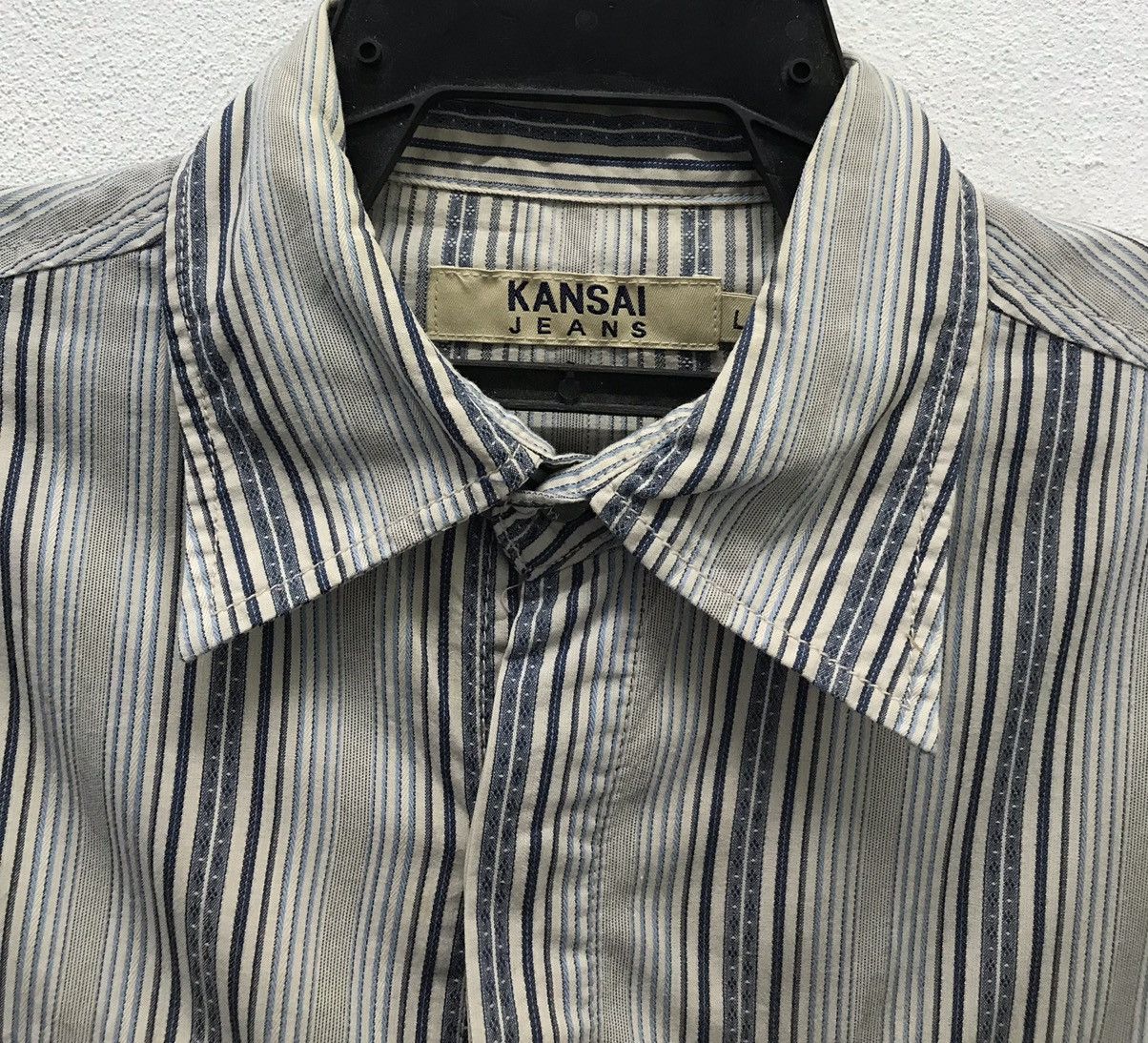 Kansai Yamamoto × Vintage Vintage Kansai Jeans Long Sleeve Shirt Button Up Size US L / EU 52-54 / 3 - 3 Thumbnail