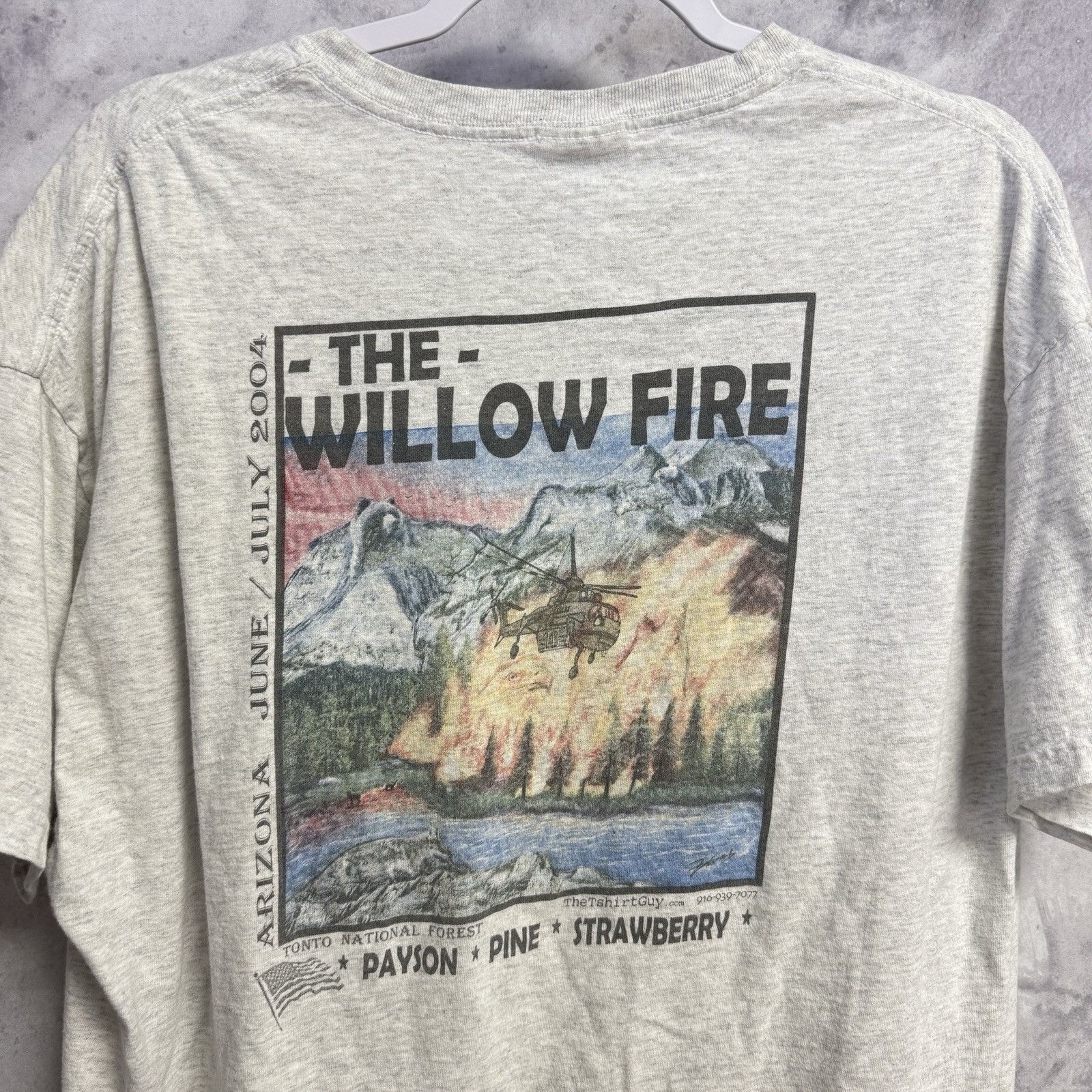 Vintage Vintage Y2K The Willow Fire Arizona Fire Fighter T Shirt Size US XL / EU 56 / 4 - 1 Thumbnail