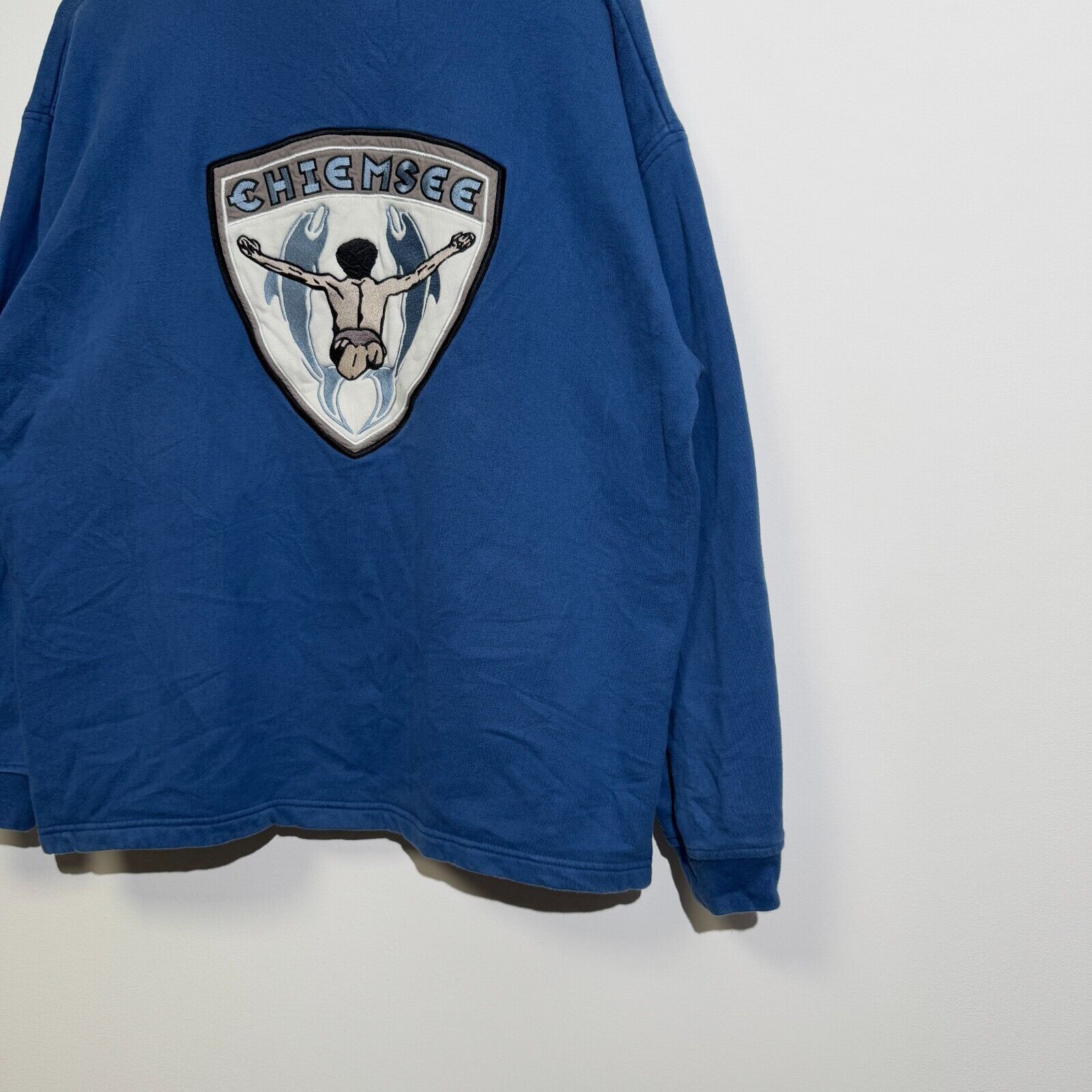 Vintage Vintage Unisex Blue Cotton Crewneck Size M Washed 90s Size US M / EU 48-50 / 2 - 12 Thumbnail