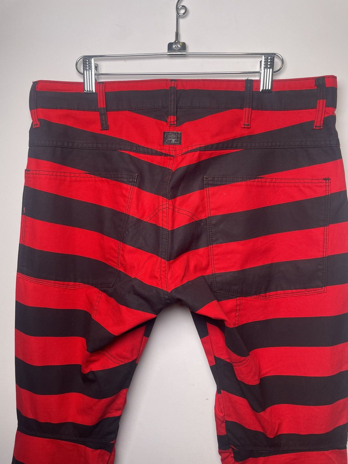 G-Star G-Star RAW Red Black Striped 3D Tapered Pants Size US 32 / EU 48 - 4 Thumbnail