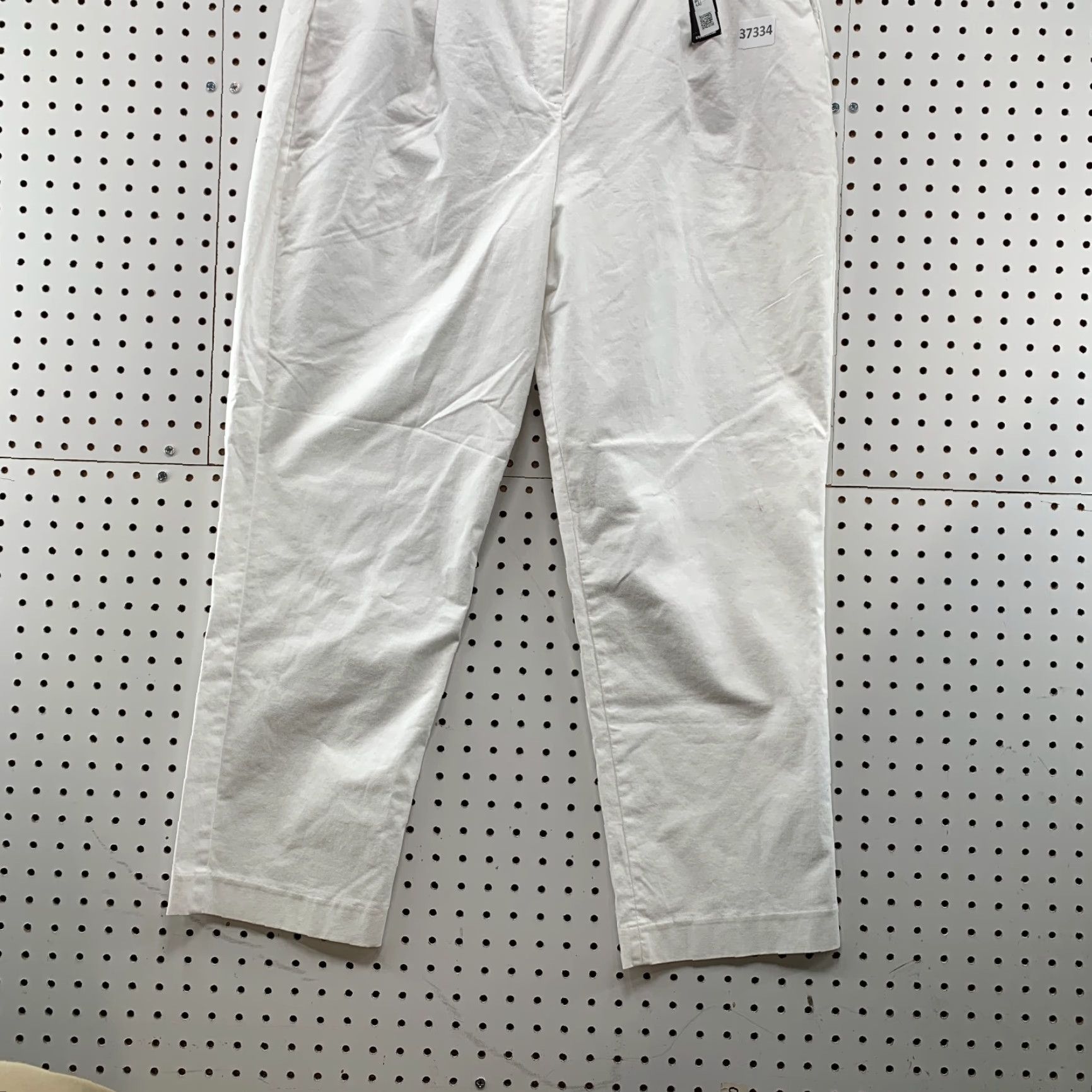 Express NEW Express Chino Pants Womens Size 16 White Ankle High Rise Straight NWT Size 38" / US 16 / IT 52 - 3 Thumbnail