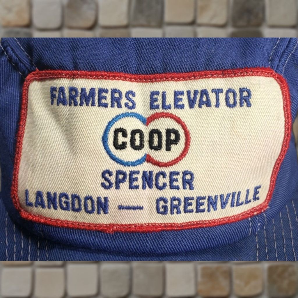 Vintage VTG FARMERS ELEVATOR COOP SPENCER LANGDON GREENVILLE EAR FLAP CO-OP BLUE CAP HAT Shirt Cap Hats? Size ONE SIZE - 1 Thumbnail