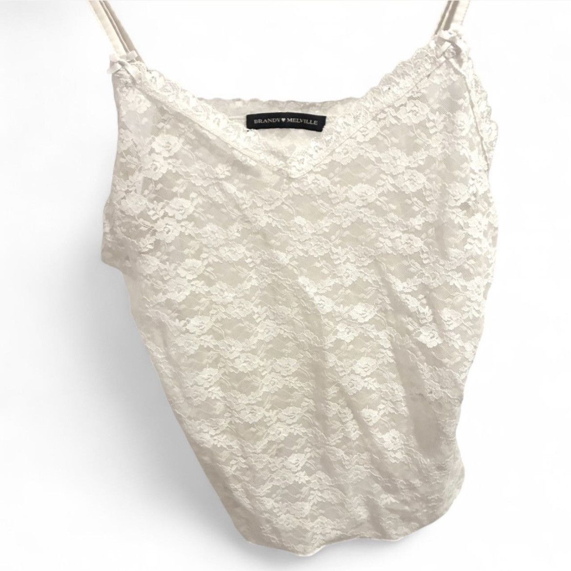 Brandy Melville Sheer Floral Lace Cami Top Size ONE SIZE - 1 Thumbnail