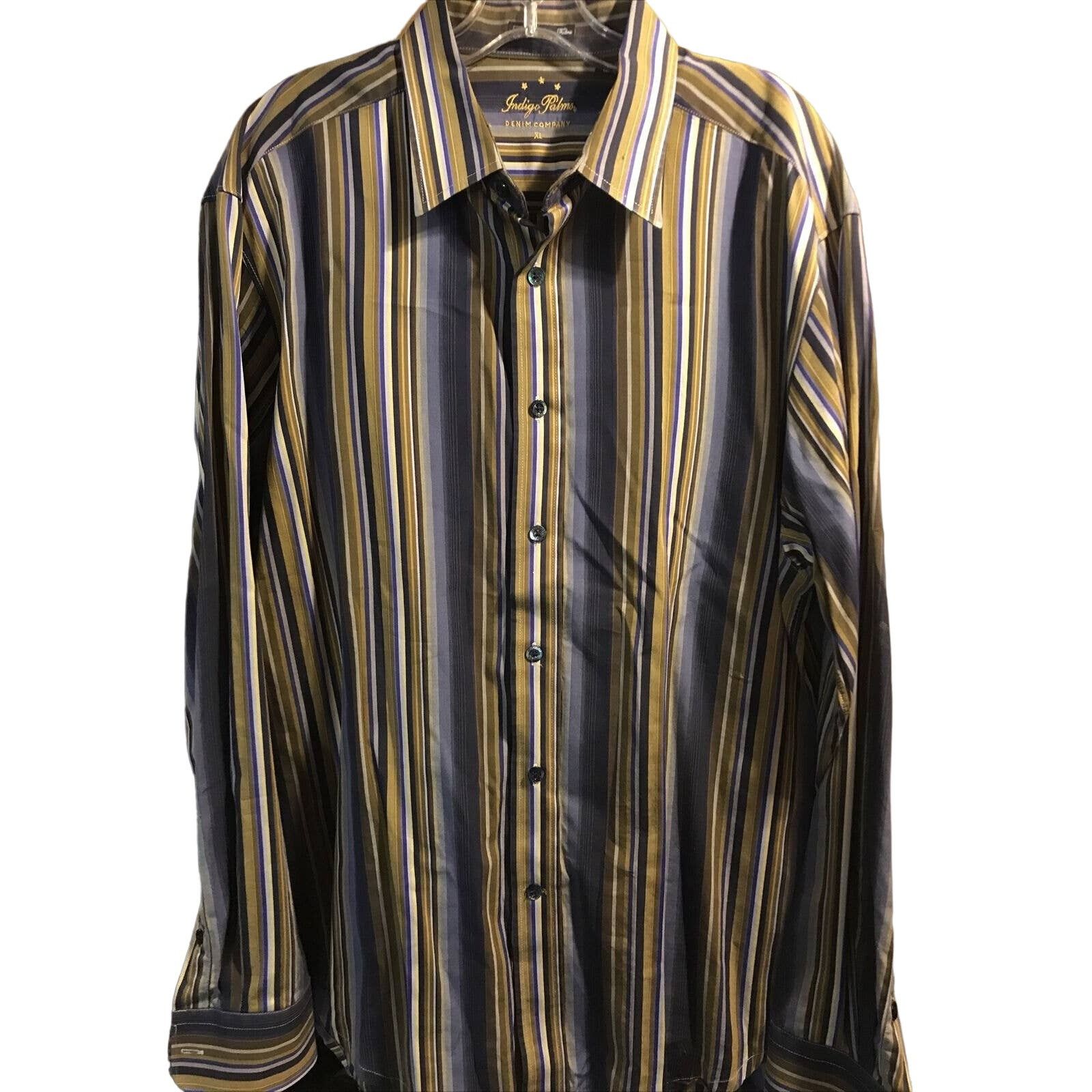 Indigo Palms Indigo Palms Denim Co Men’s XL Gold Button Down Cotton Shirt Size US XL / EU 56 / 4 - 1 Thumbnail
