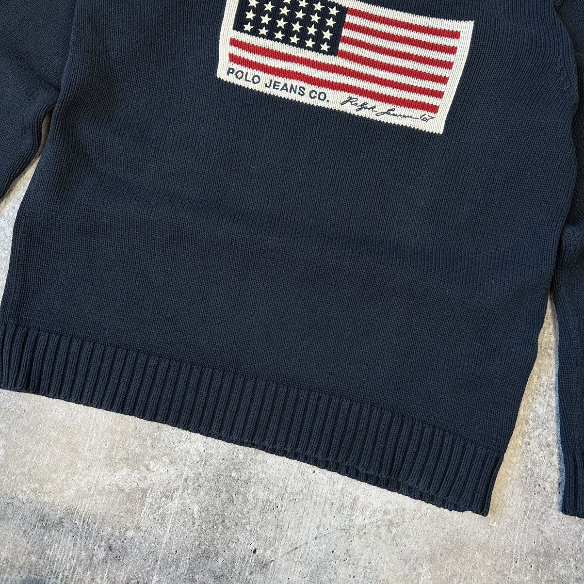 Vintage Vintage Polo Jeans Co. Ralph Lauren USA Flag Knit Sweater Size US L / EU 52-54 / 3 - 3 Thumbnail