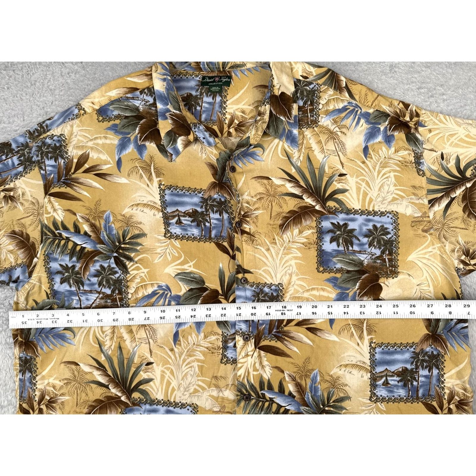 Vintage David Taylor Collection Shirt Mens 4XL Beige Hawaiian Short Sleeve Button Up Size US XXL / EU 58 / 5 - 7 Thumbnail