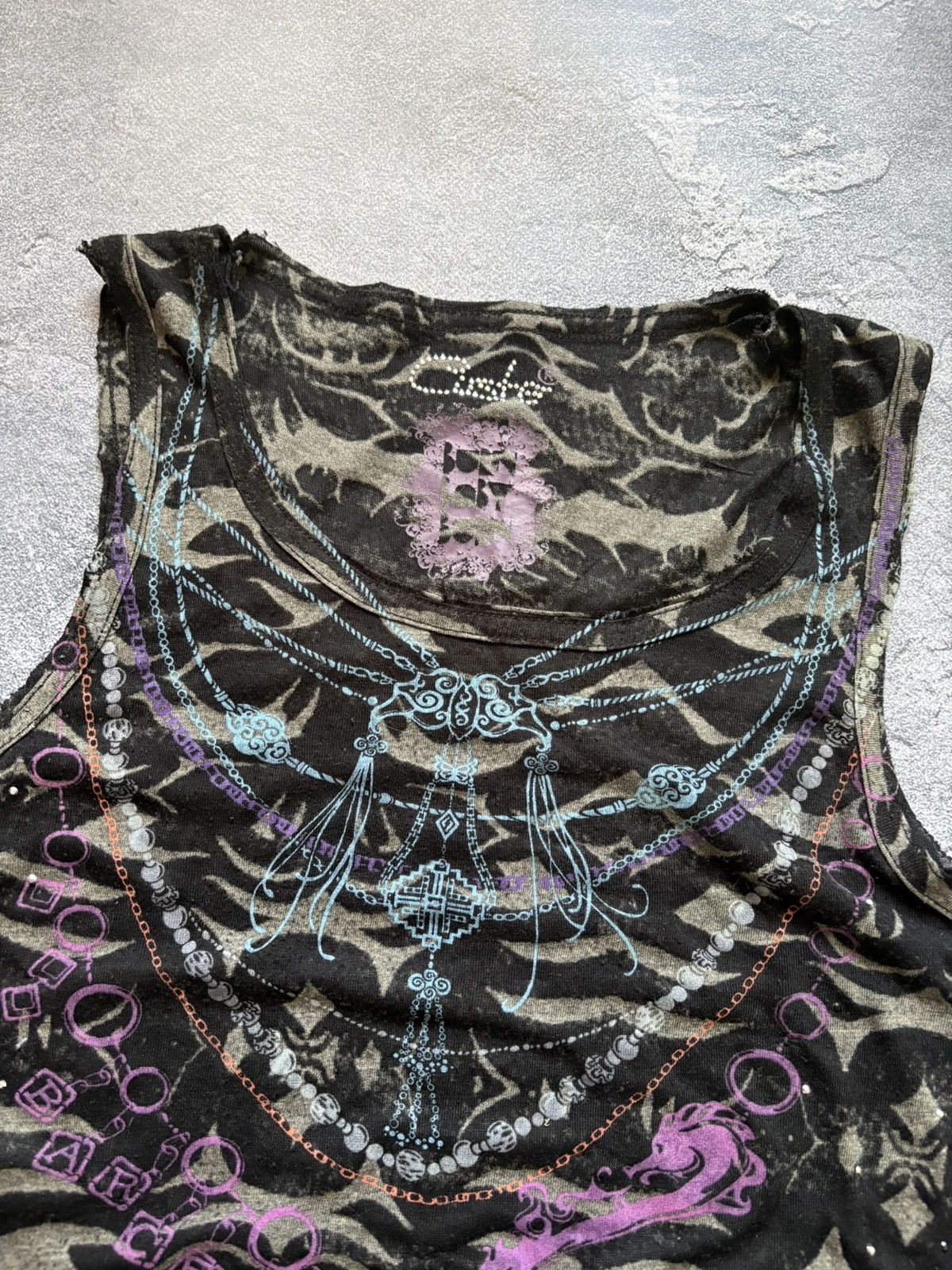Custo Barcelona Vintage Custo Barcelona Y2K Rhinestones Grunge Tank Top Size M / US 6-8 / IT 42-44 - 8 Thumbnail