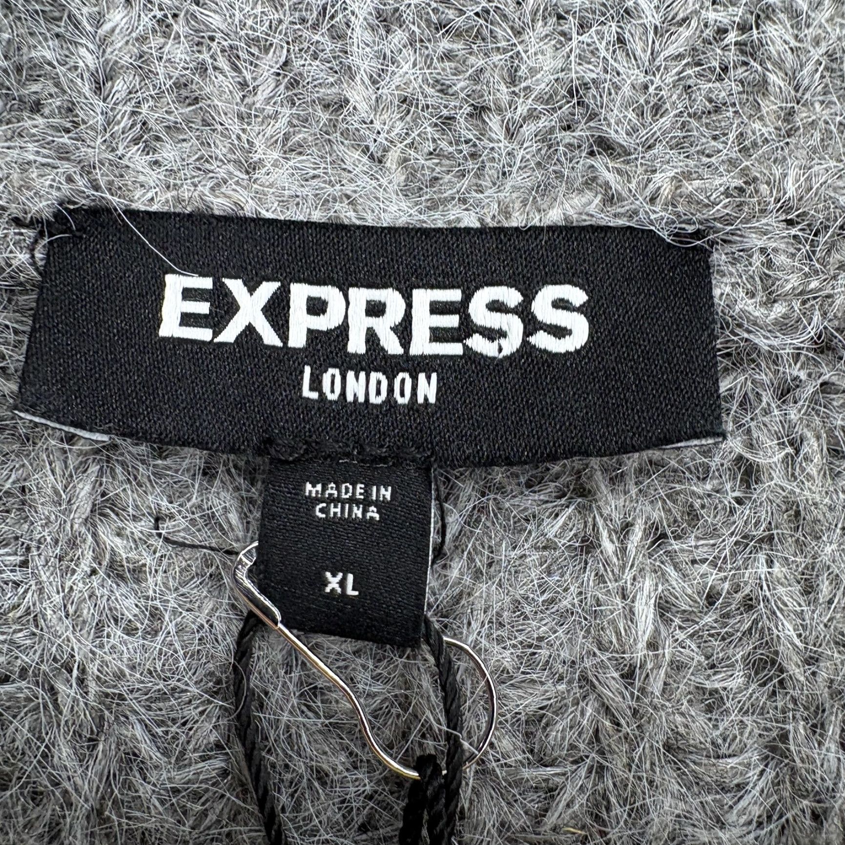 Express Express Sweater Tunic Womens XL Gray Chunky Knit 1/4 Zip Mock Neck Cozy Preppy Size XL / US 12-14 / IT 48-50 - 4 Thumbnail