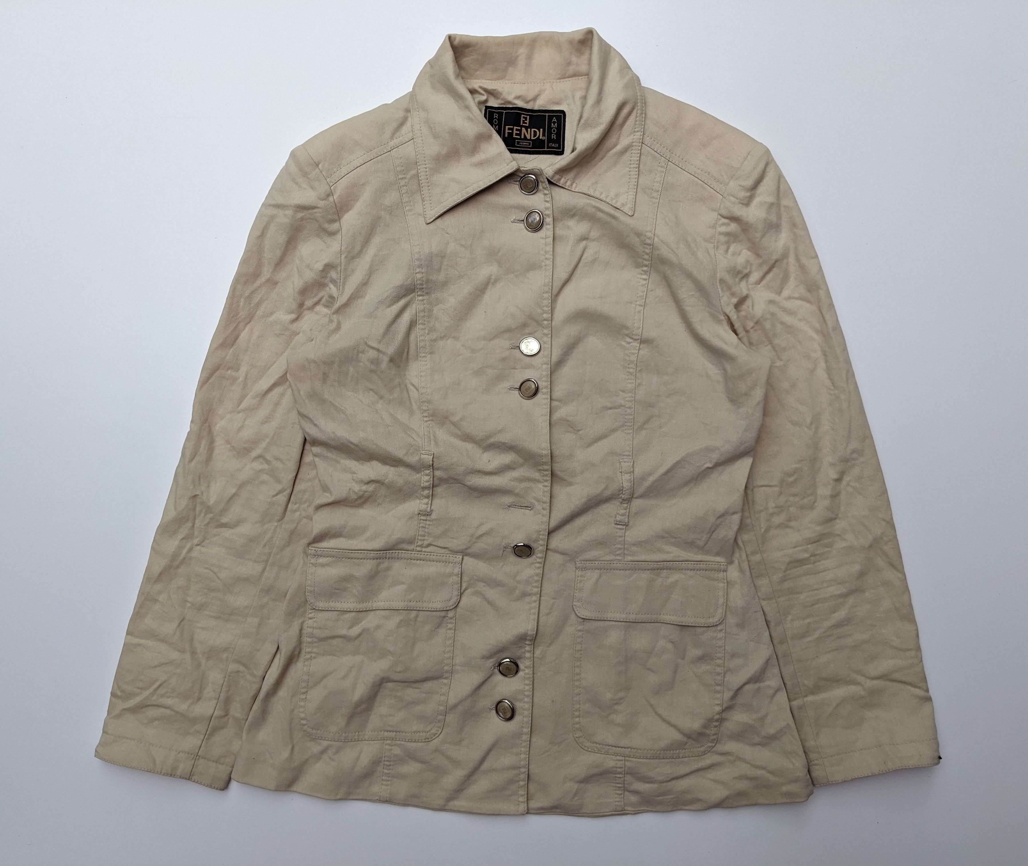 Fendi Vintage FENDI roma beige jacket Size S / US 4 / IT 40 - 1 Thumbnail