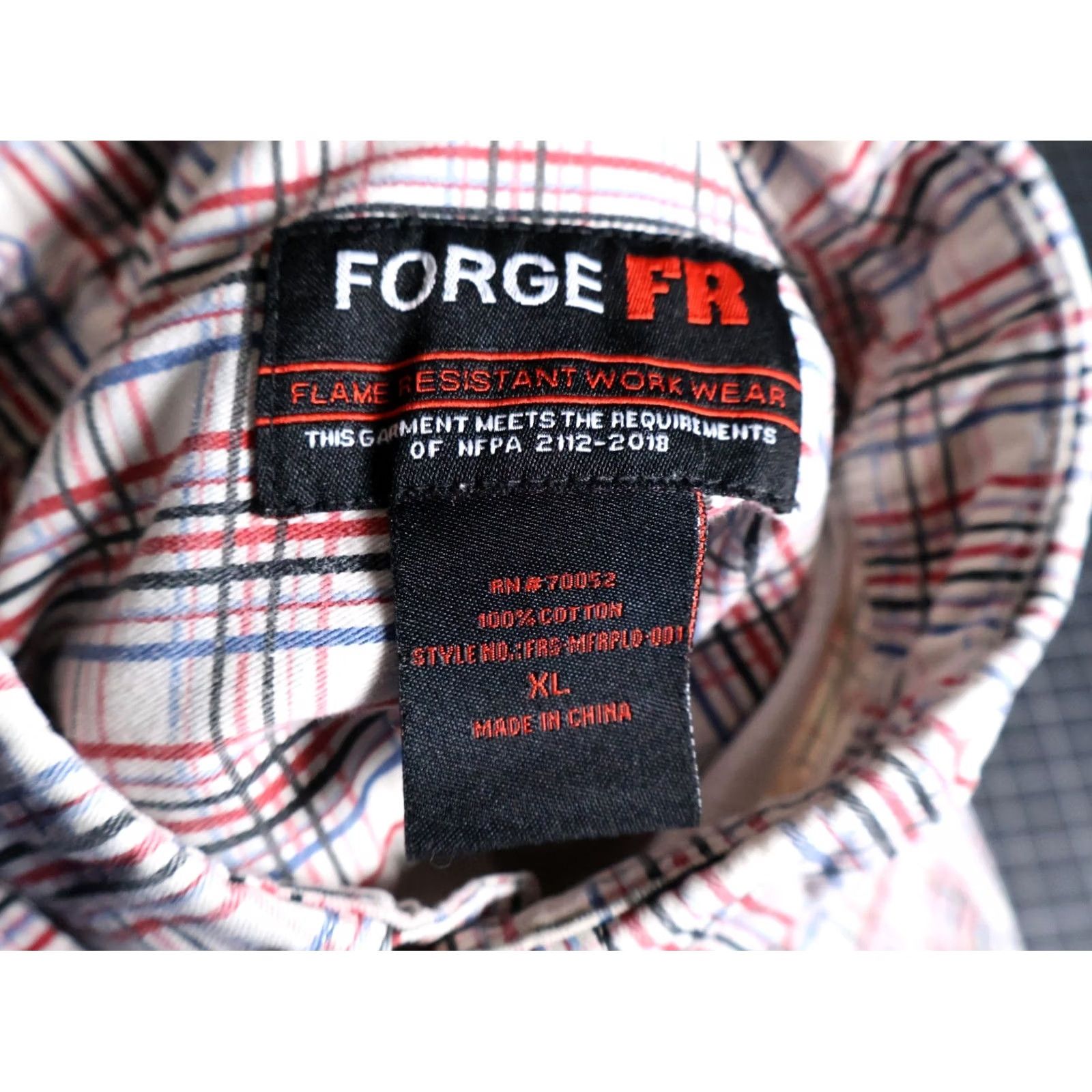 Vintage VINTAGE Forge FR Shirt Men's XL Red White Check Long Sleeve NFPA 2112 CAT 2 Workwear Size US XL / EU 56 / 4 - 3 Thumbnail