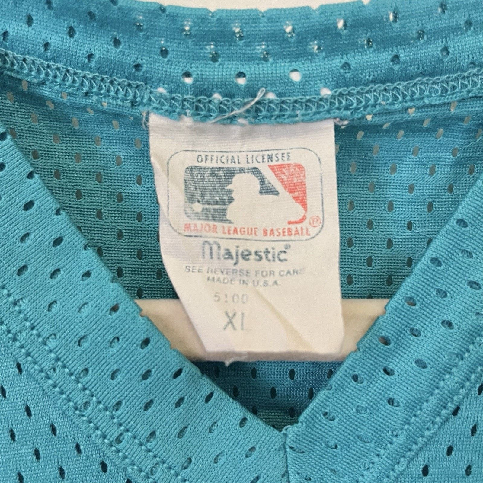 Majestic 1990s Florida Marlins Majestic Batting Jersey Teal VTG XL Size US XL / EU 56 / 4 - 5 Thumbnail