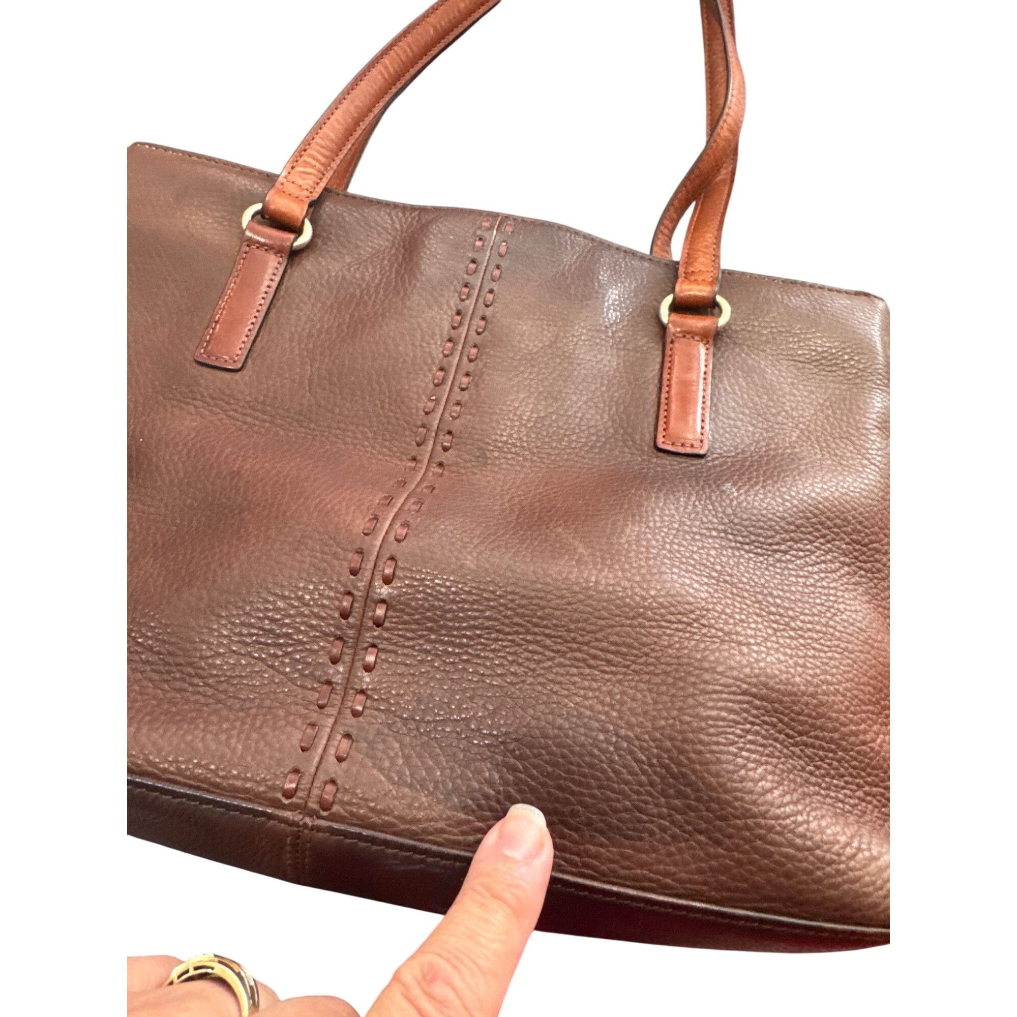 Fossil Fossil Womans Vintage Brown Leather Shoulder Handbag SKU 865 Size ONE SIZE - 10 Thumbnail