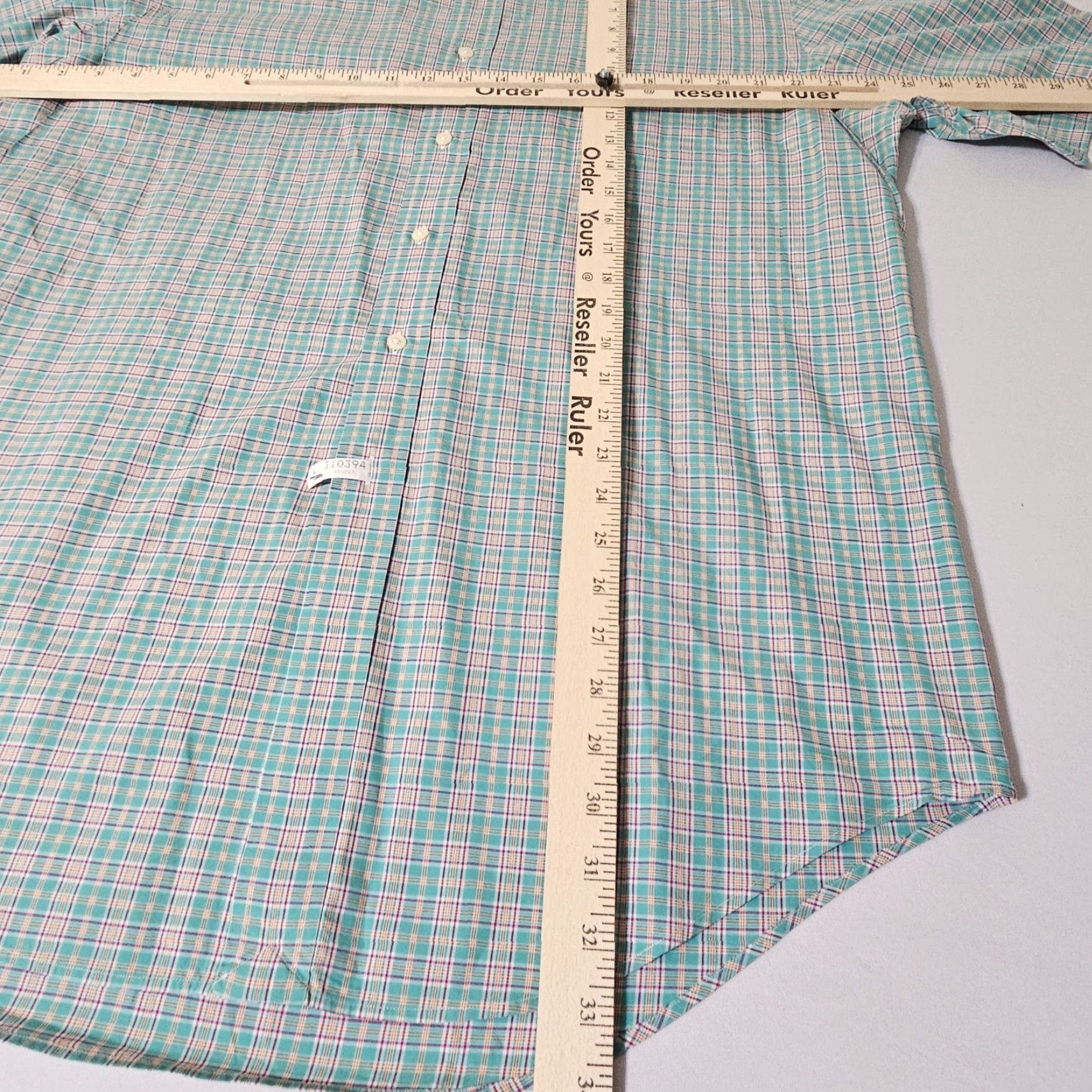 Polo Ralph Lauren VINTAGE Polo Ralph Lauren Green Striped Button-Up Dress Shirt L Men's Large Cotton Oxford Classic Stretch Size 42R - 5 Thumbnail