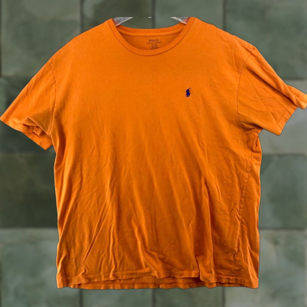 Polo Ralph Lauren Polo Ralph Lauren Men's T-Shirt Large Orange Solid Crew Neck Regular Fit Size US L / EU 52-54 / 3 - 1 Thumbnail