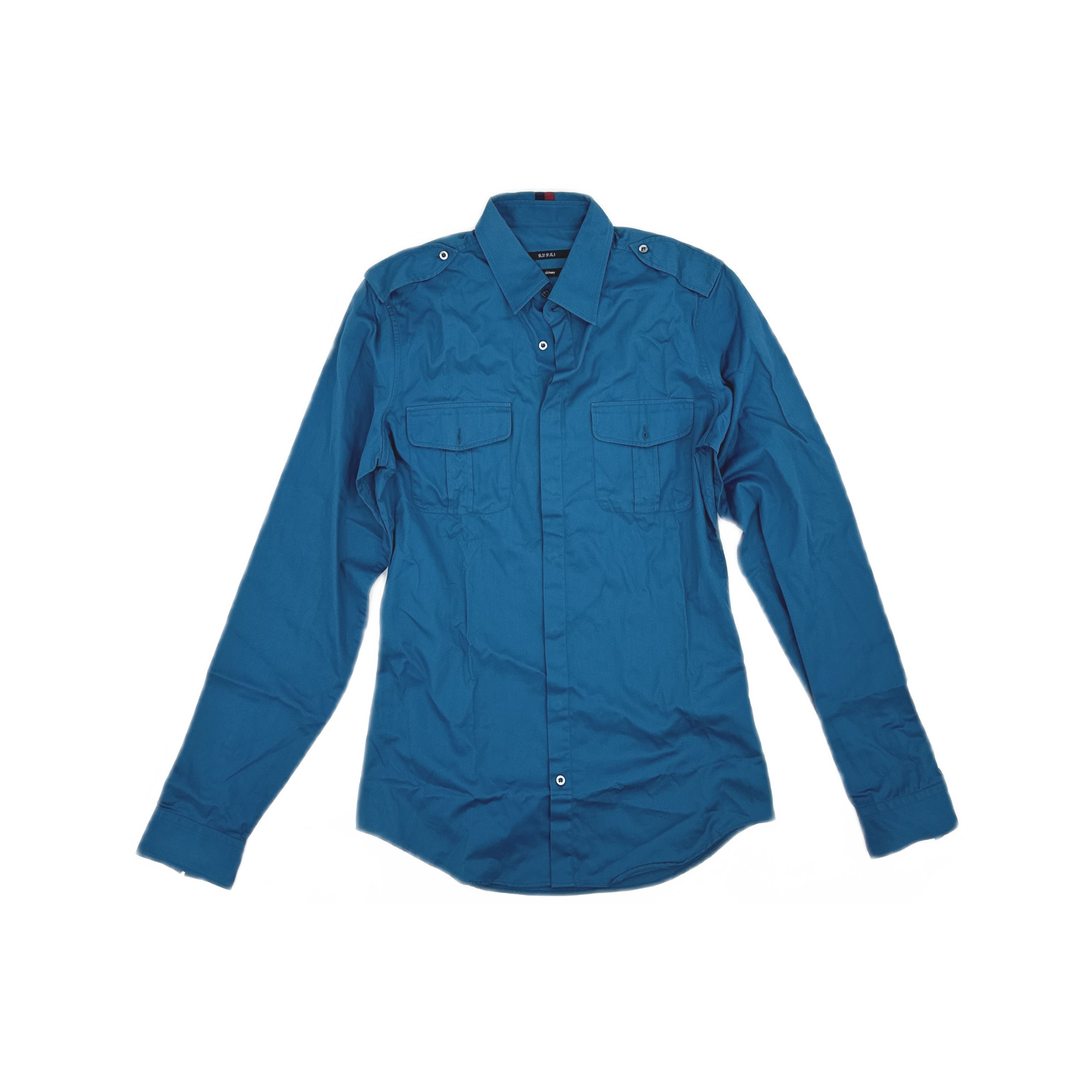 Gucci Gucci Military Style Button Up Shirt Size 38 Size US S / EU 44-46 / 1 - 1 Thumbnail
