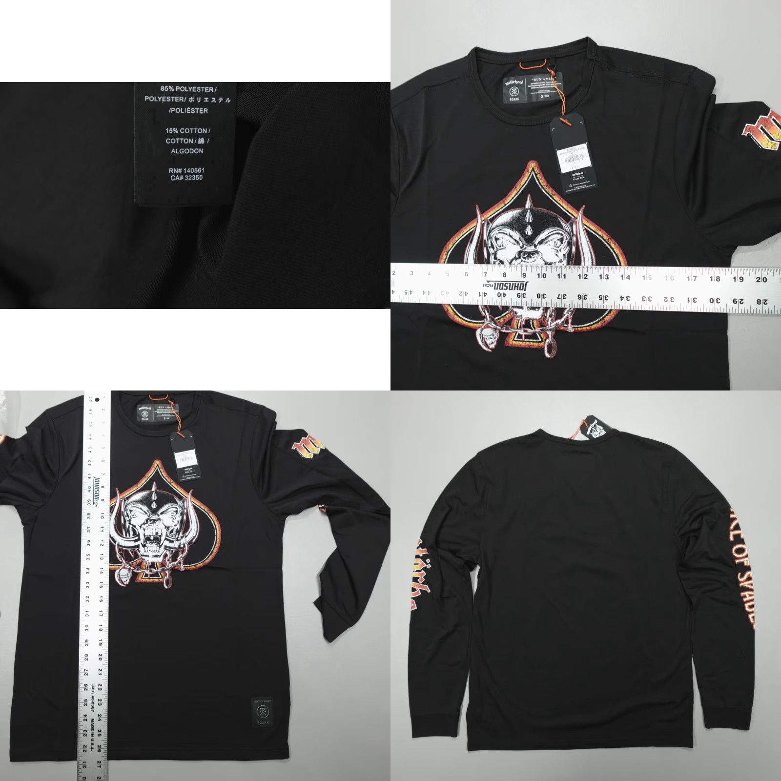 Roark Roark Motorhead Run Amok LS Shirt Mens S Black Logo Graphic Print 85% Polyester 15% Cotton RK372 Size US S / EU 44-46 / 1 - 8 Thumbnail