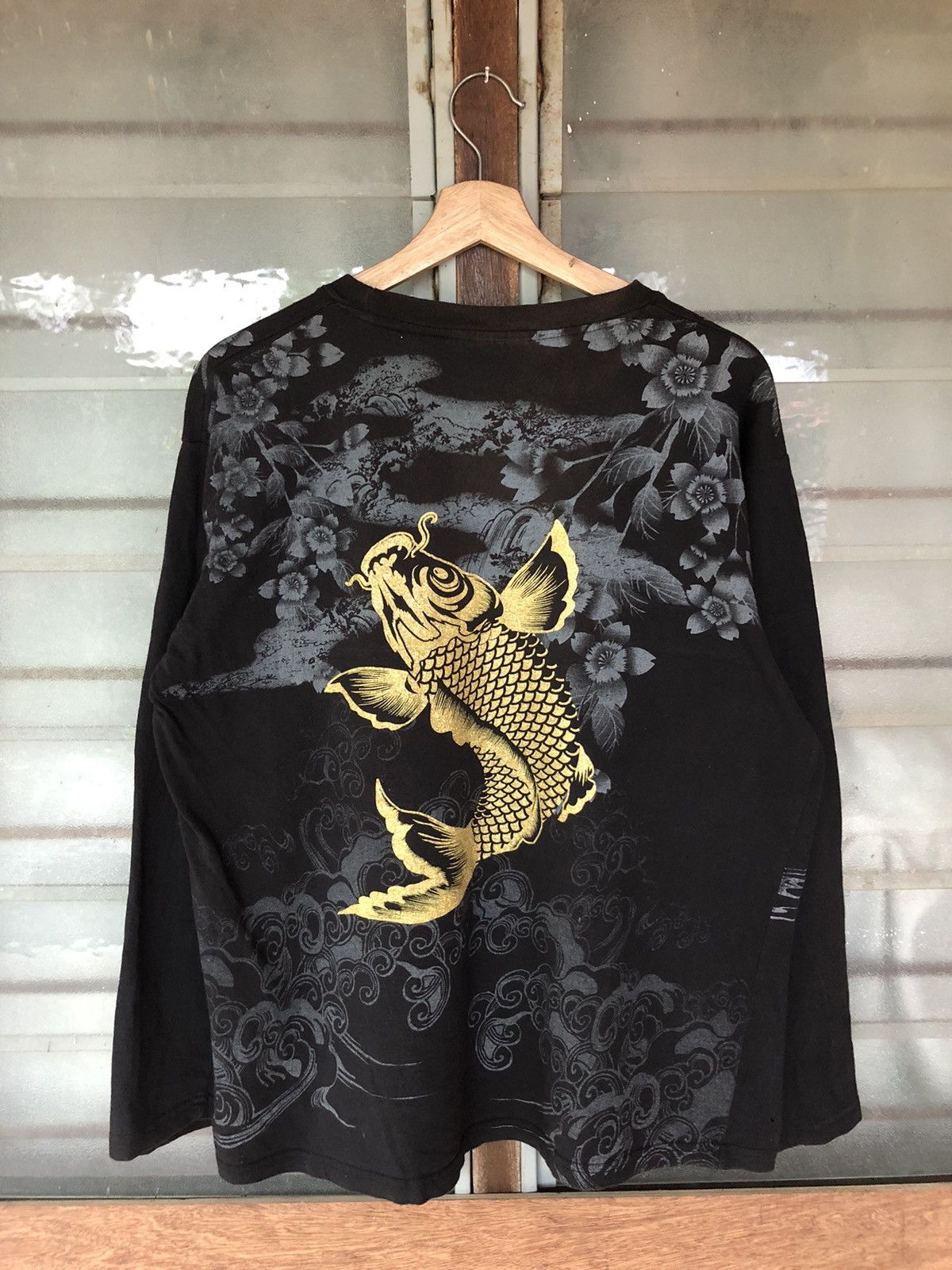 Bullet Noise Vintage Bullet Noise Sukajan Fish Gold Long Sleeve Tee Size US XL / EU 56 / 4 - 1 Thumbnail