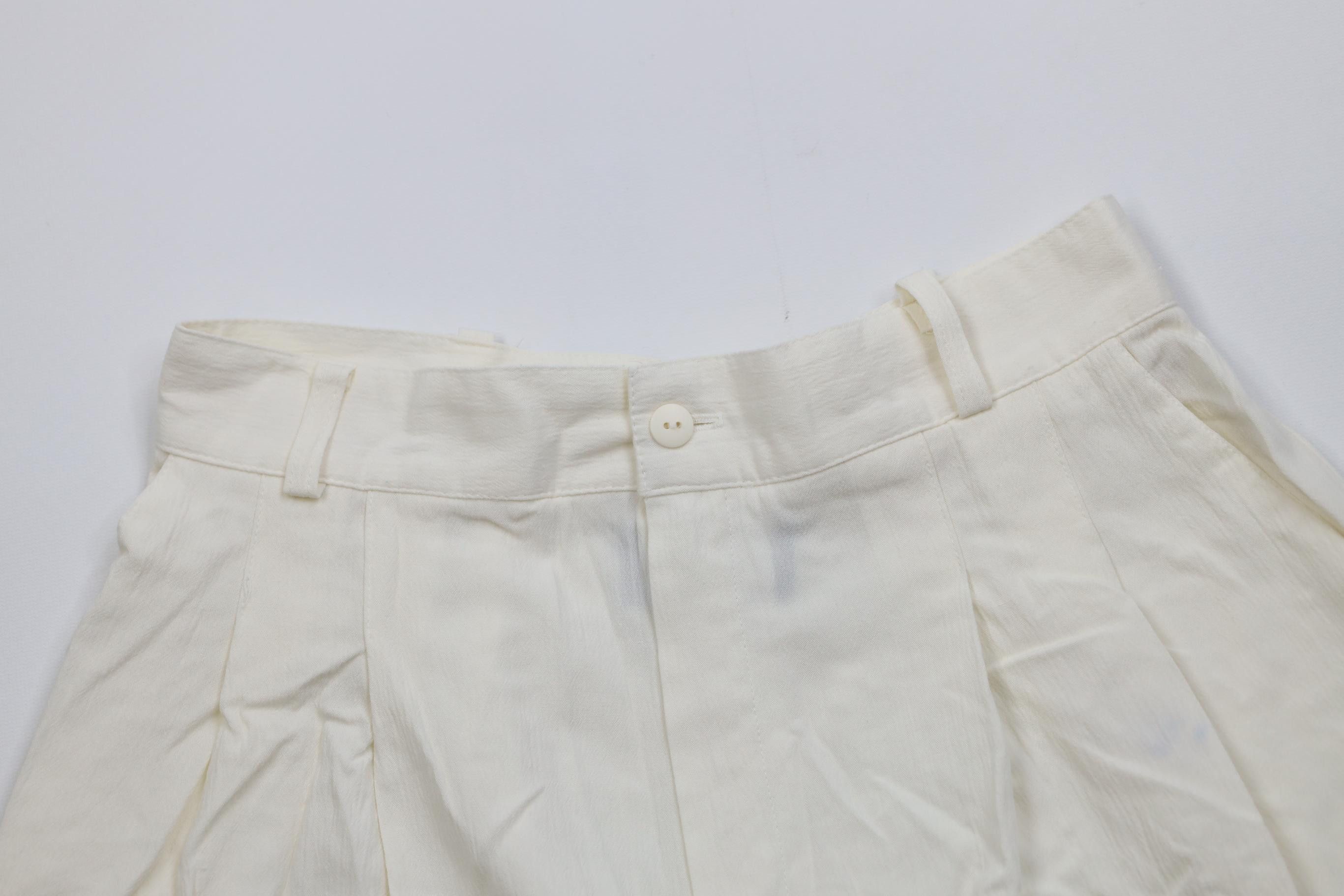 Vintage Vtg 90s Streetwear Gabardine Baggy Chino Shorts Cream USA Size 32" / US 10 / IT 46 - 2 Thumbnail