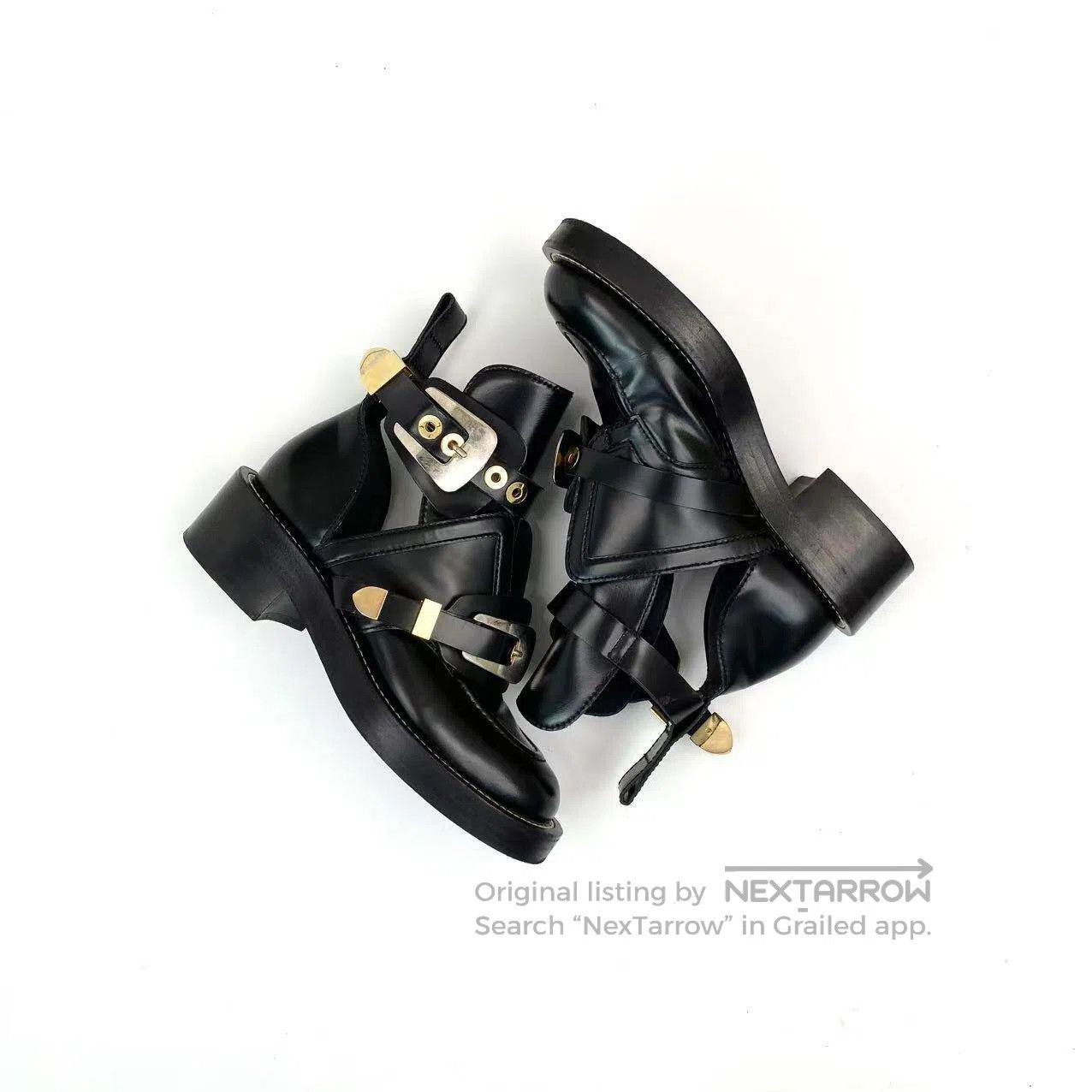 Other Balenciaga Cut-out gold buckle motorcycle boots| Size US 5.5 / IT 35.5 - 3 Thumbnail