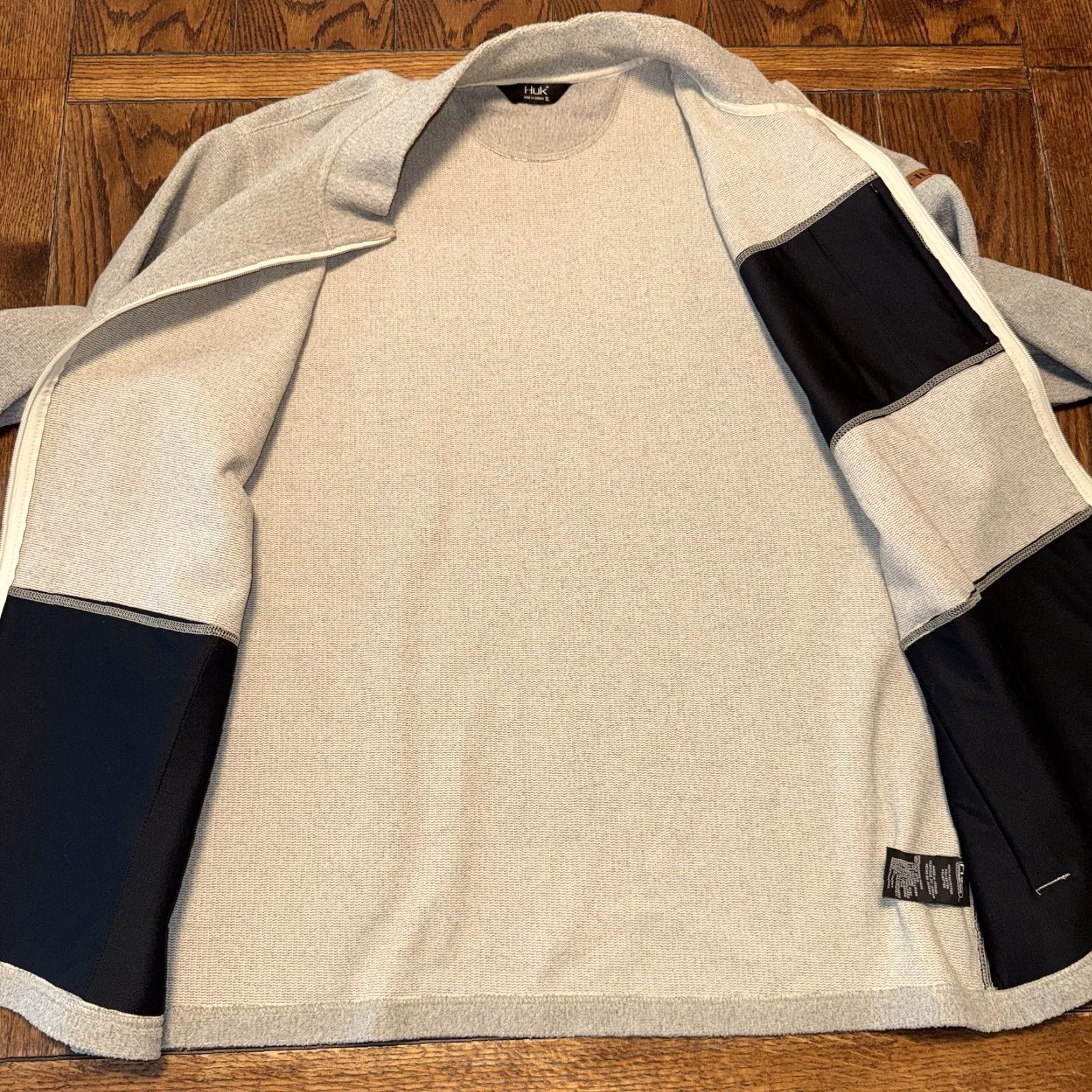 Vintage HUK Channel Alaska Full Zip Fleece Jacket XL Men’s Windbreaker Beige Gray Lightweight 3 Pockets Casual Regular Fit Mens Jacket Size US XL / EU 56 / 4 - 5 Thumbnail