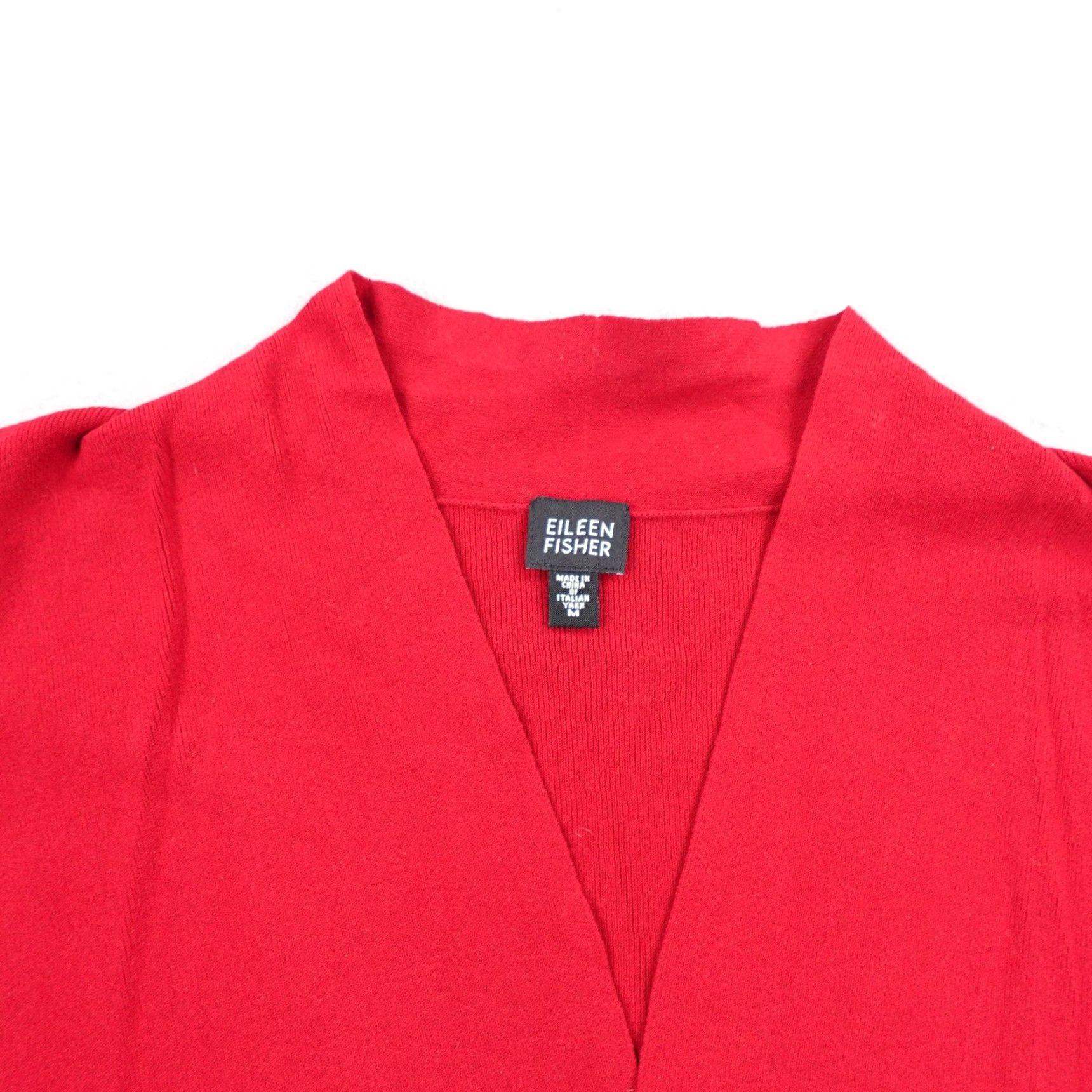 Eileen Fisher Eileen Fisher Sweater Cardigan Open Front Knit Top Long Sleeve Womens Medium Red Size M / US 6-8 / IT 42-44 - 2 Thumbnail