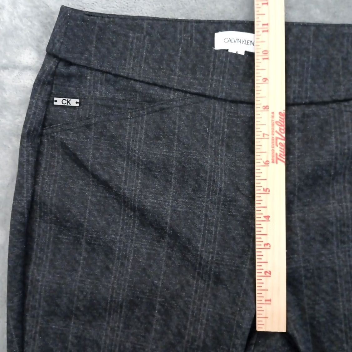 Calvin Klein Calvin Klein Womens Ankle Pants Size 6 Gray Plaid Pull On Mid Rise 30x28 Size 28" / US 6 / IT 42 - 3 Thumbnail