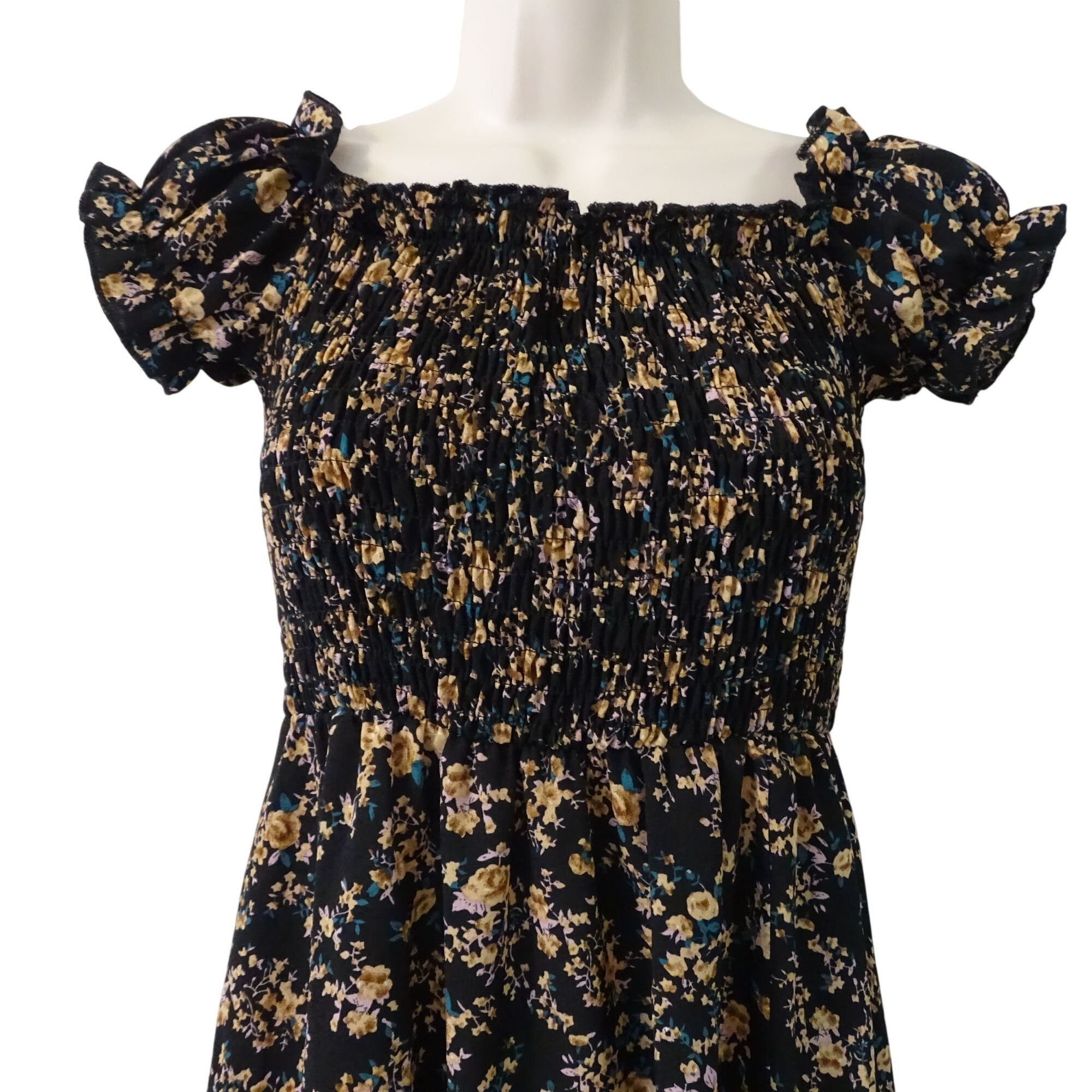 Other Floral Smocked Off-Shoulder Maxi Dress Black Women Size S Size S / US 4 / IT 40 - 2 Thumbnail