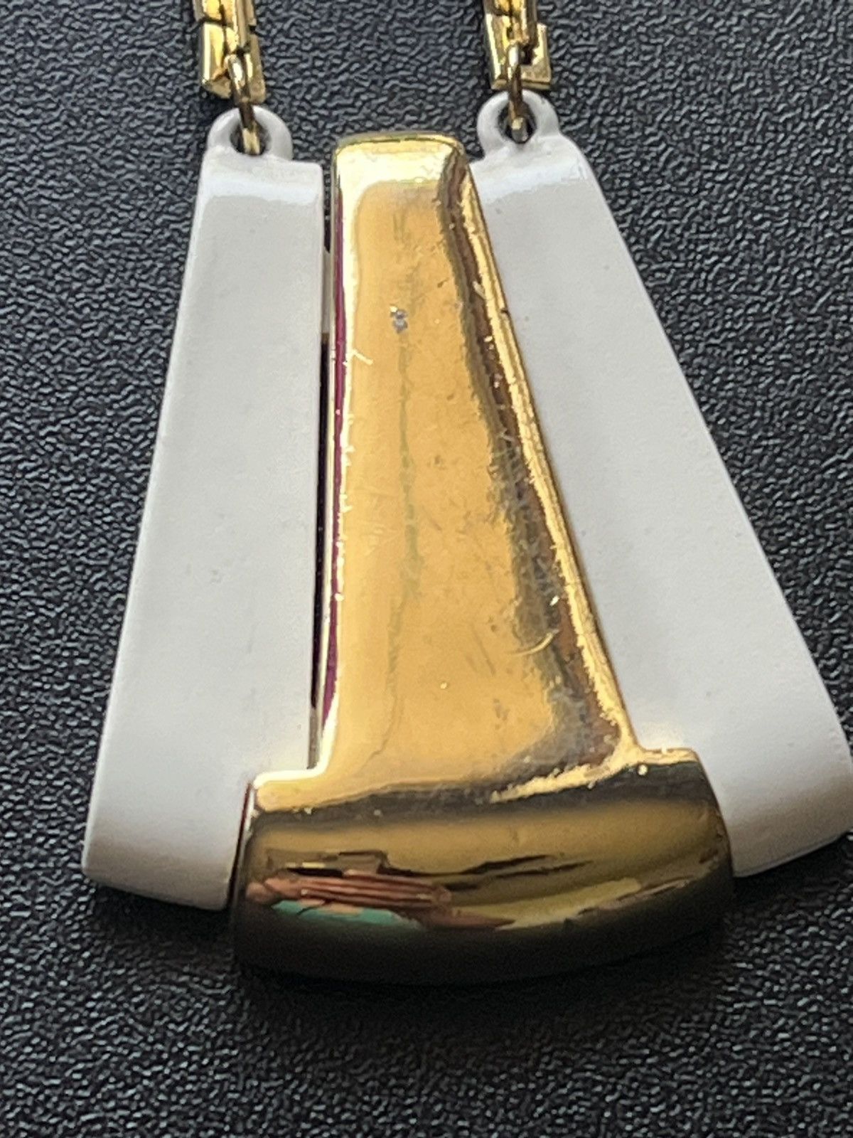 Other Vintage 1980s Modernist Geometric Shield Pendant Necklace Size ONE SIZE - 2 Thumbnail