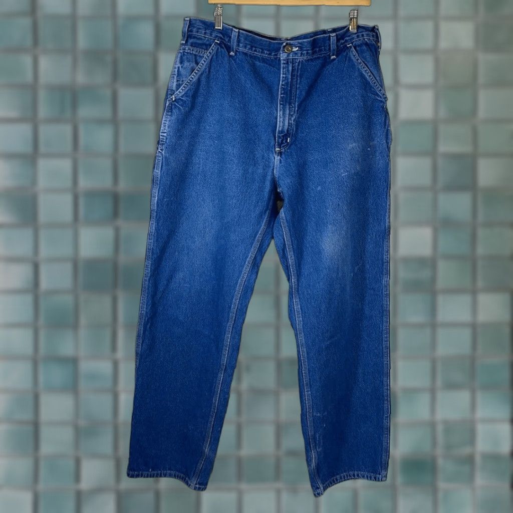 Carhartt VINTAGE Carhartt Dungaree Fit Mens Carpenter Jeans W40 L34 Blue Straight Jeans Mens Size US 40 / EU 56 - 1 Thumbnail