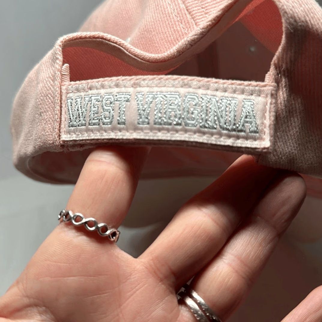 Vintage VINTAGE West Virginia Mountaineers WVU Ladies Pink Adjustable Hat Collegiate Products Baseball Cap Women Adjustable Pink Colleague Beauty? Size ONE SIZE - 6 Thumbnail