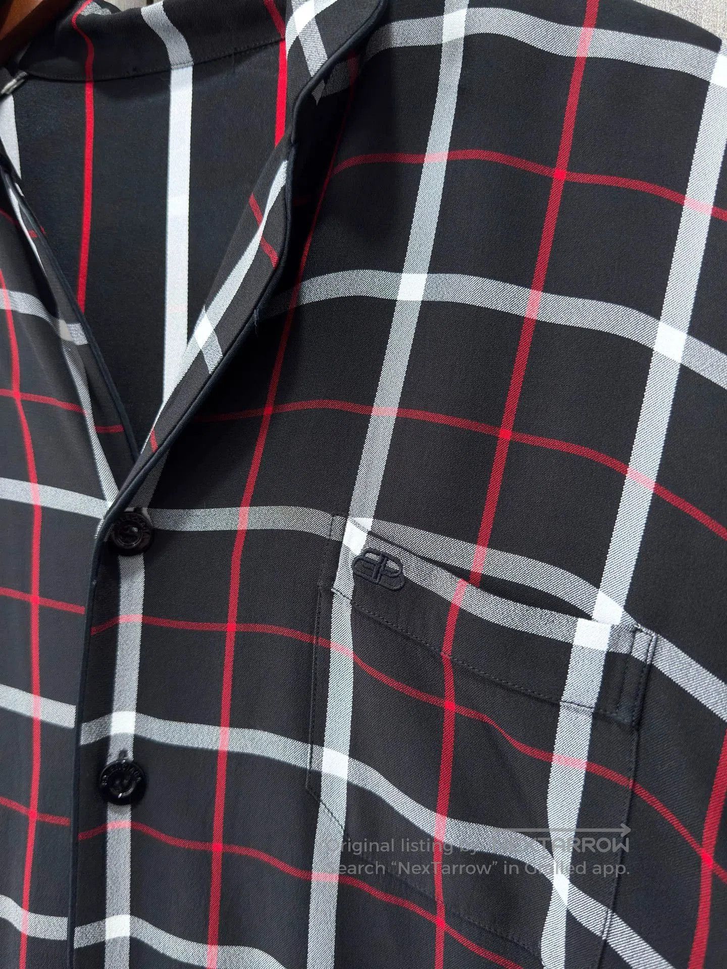 Balenciaga Balenciaga BB Embroidered Check Long Sleeve Shirt. Size US S / EU 44-46 / 1 - 3 Thumbnail