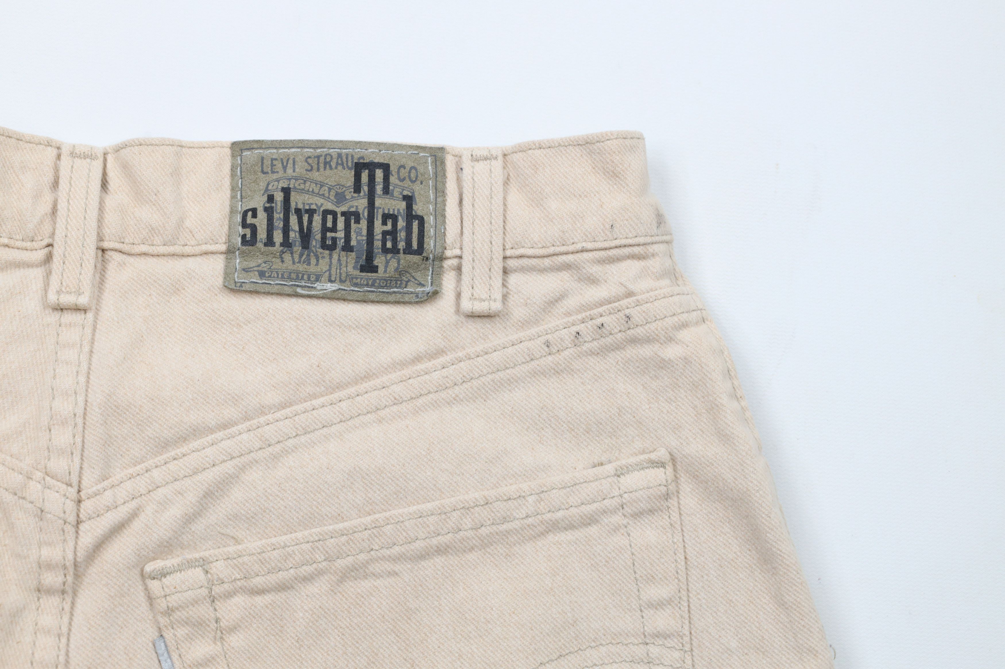 Levi's × Vintage Vintage 90s Levis Silvertab Denim Shorts Jorts Beige USA Size US 32 / EU 48 - 10 Thumbnail