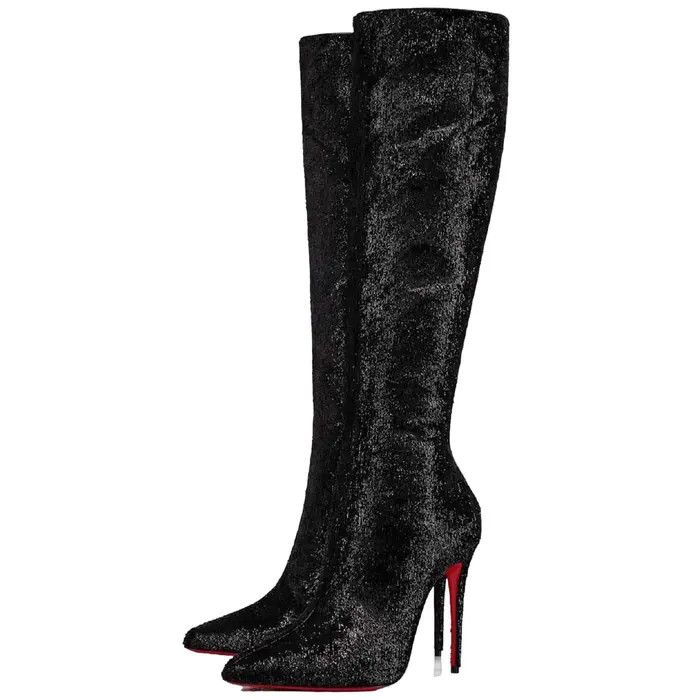 Christian Louboutin o1s1wg111224 Kate Botta 100 Velours in Black Size US 9.5 / IT 39.5 - 1 Thumbnail