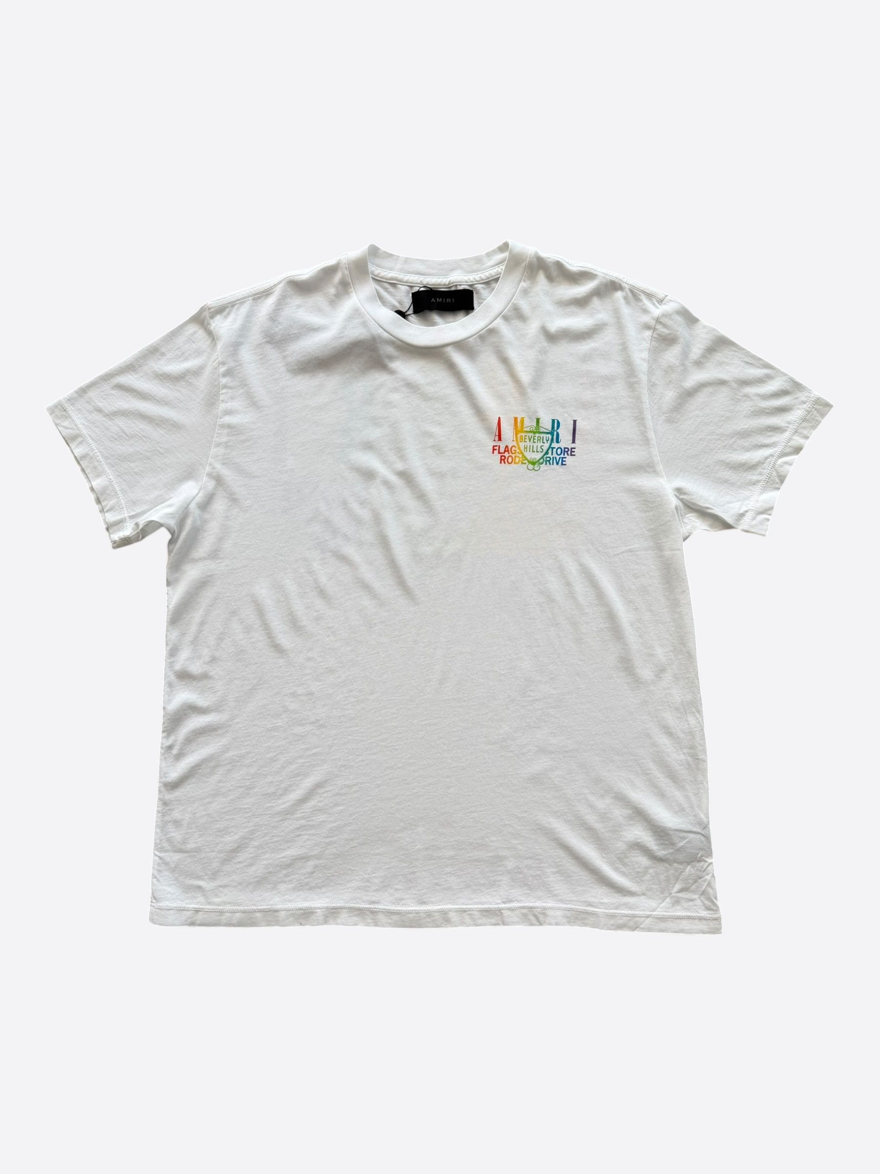 Amiri Amiri White Rainbow Beverly Hills T-Shirt Size US S / EU 44-46 / 1 - 2 Thumbnail