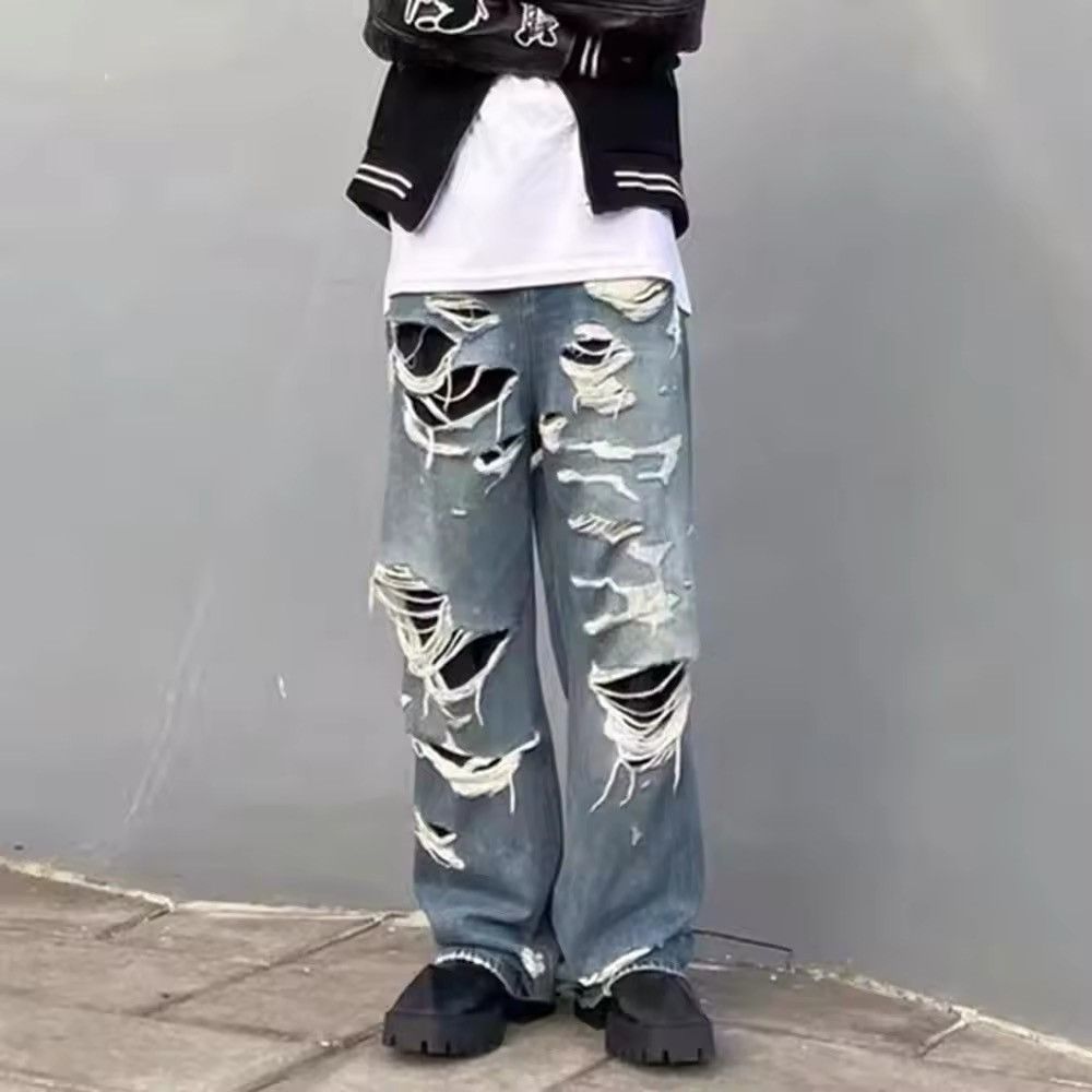 Japanese Brand × Jean Retro Washed Blue Straight Cut Baggy Jeans Size US 32 / EU 48 - 1 Thumbnail