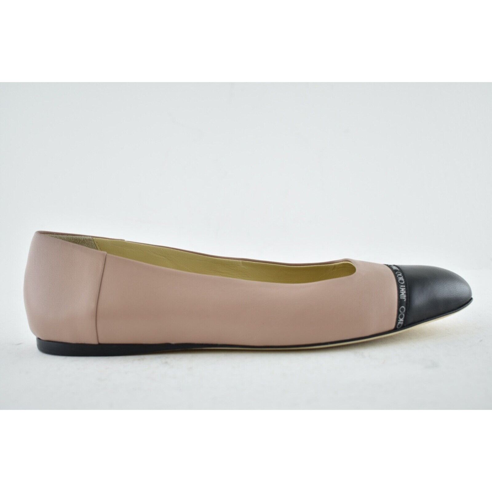 Jimmy Choo Jimmy Choo Watson Black Ballet Pink Leather Logo Slip On Size US 9.5 / IT 39.5 - 3 Thumbnail