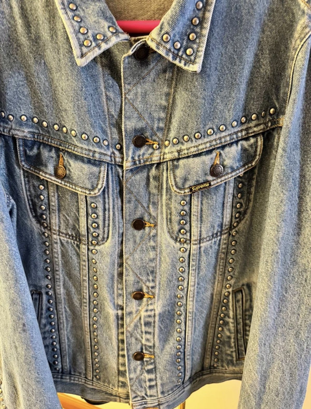 Supreme Supreme 17ss studded denim Trucker jacket blue Size US L / EU 52-54 / 3 - 3 Thumbnail