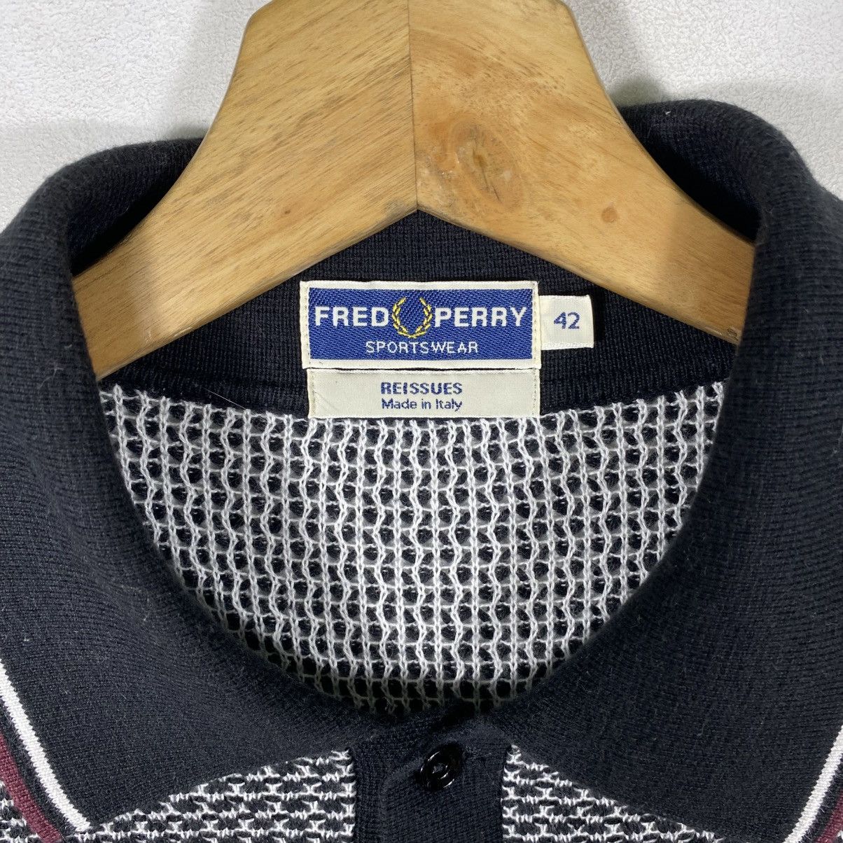 Fred Perry Fred Perry Reissues Knitted Polo, Black & White Size US XS / EU 42 / 0 - 10 Thumbnail