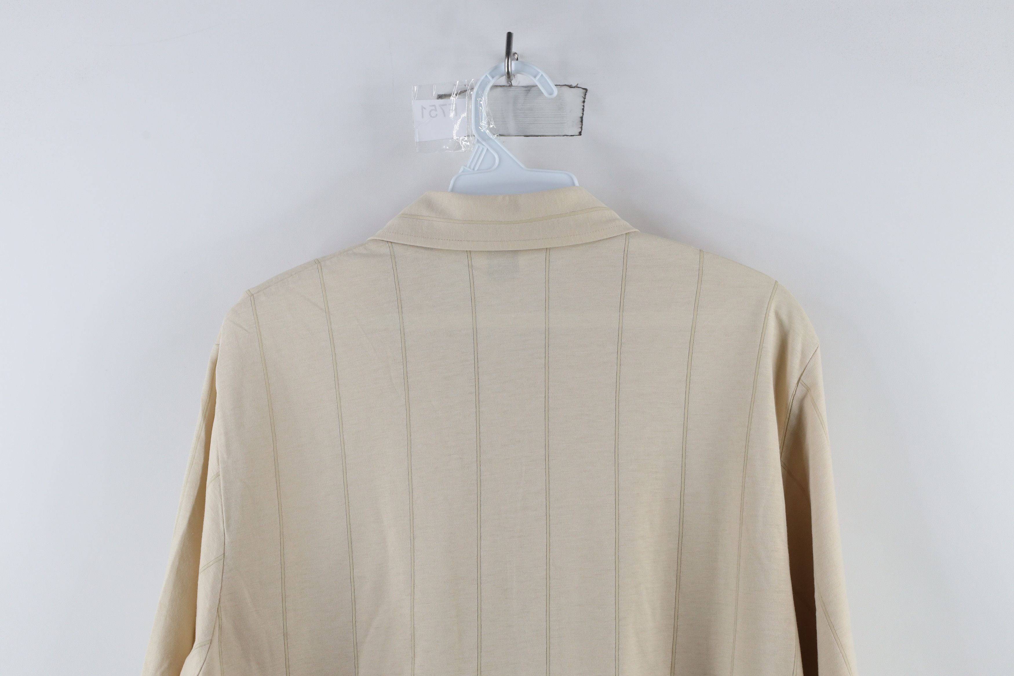 Vintage Vintage 90s Streetwear Knit Collared Pocket Polo Shirt Beige Size US L / EU 52-54 / 3 - 12 Thumbnail