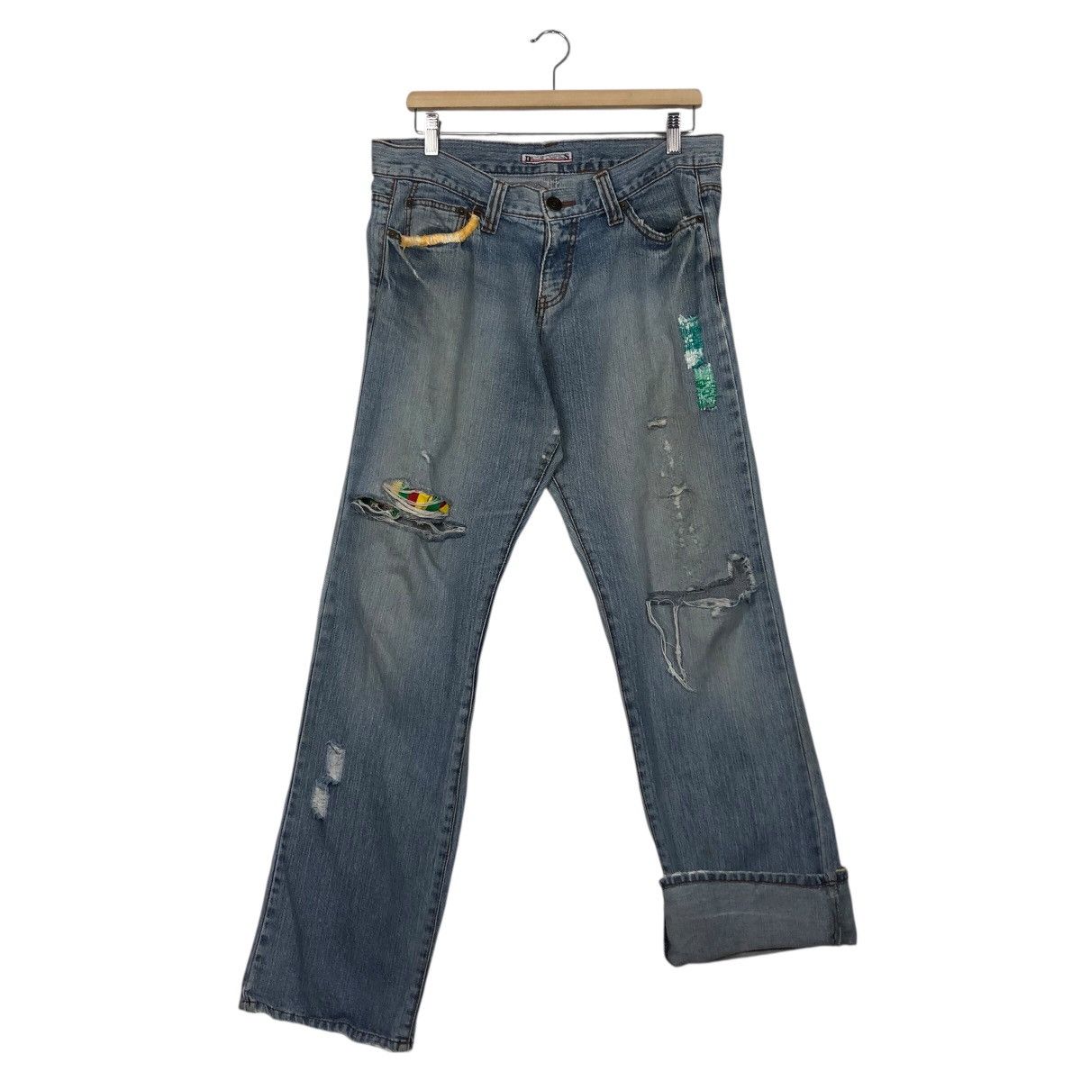 Japanese Brand Hysteric Glamour Distressed Patchwork Denim Size 34" / US 12 / IT 48 - 14 Thumbnail