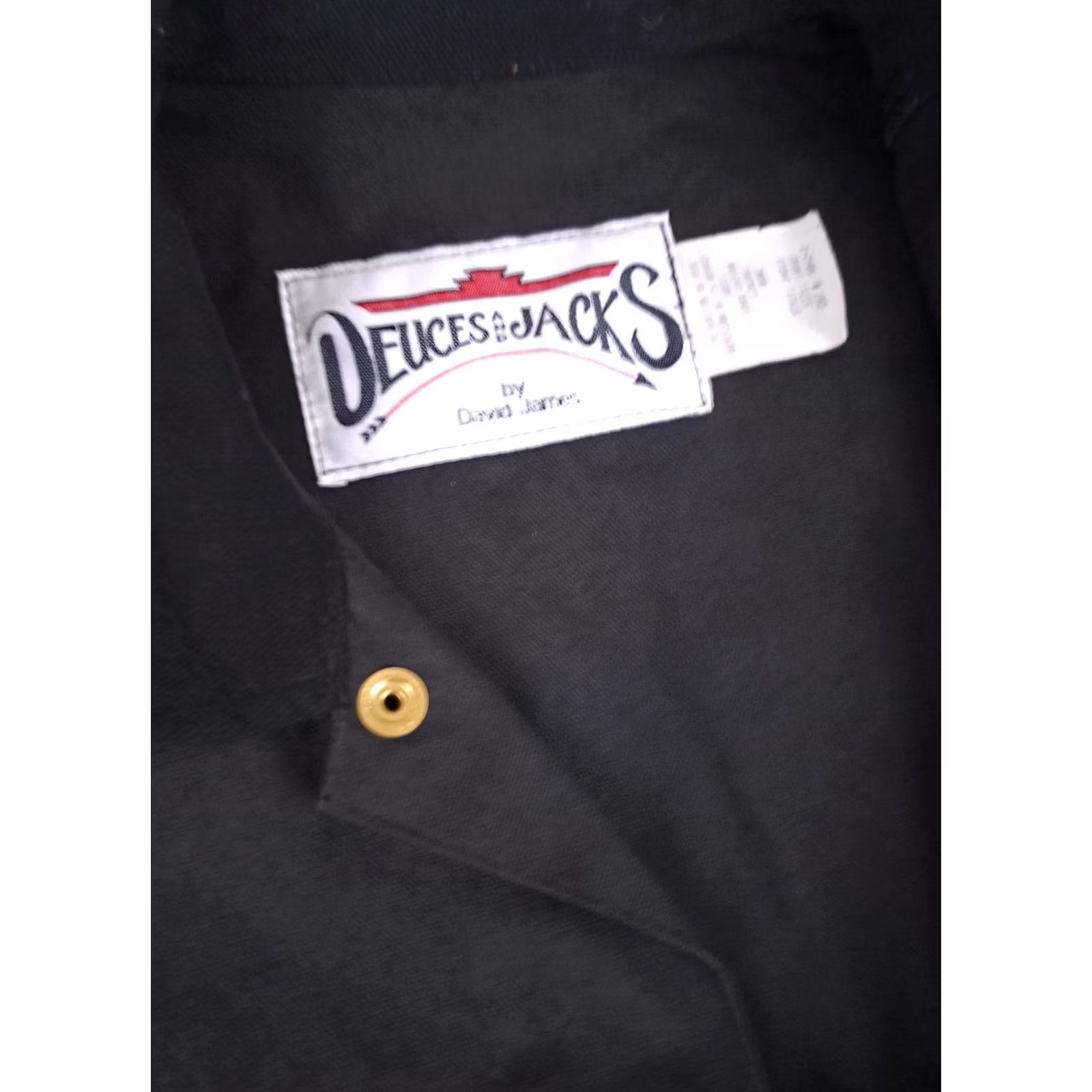Denime VINTAGE Deuces And Jacks Black Heavy Denim Full Button Bomber Jacket L Mens Dinosaur? Size US L / EU 52-54 / 3 - 5 Thumbnail