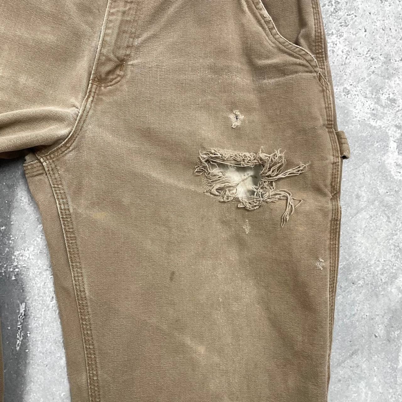 Carhartt Carhartt Carpenter Work Trashed Pants Brown W32 L28.5 Size US 32 / EU 48 - 10 Thumbnail