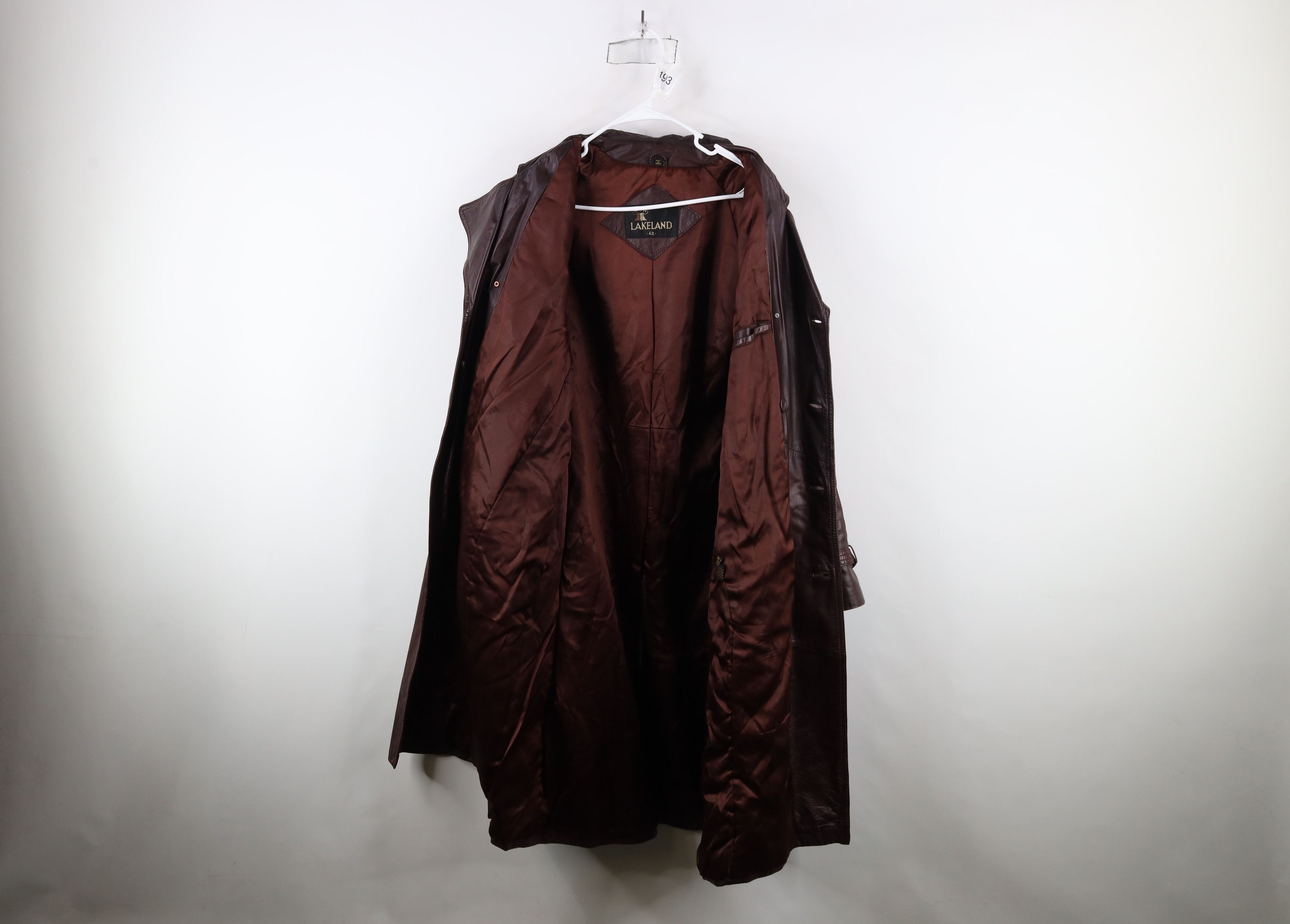 Vintage Vintage 70s Streetwear Belted Trench Coat Oxblood Red Size US XXL / EU 58 / 5 - 11 Thumbnail